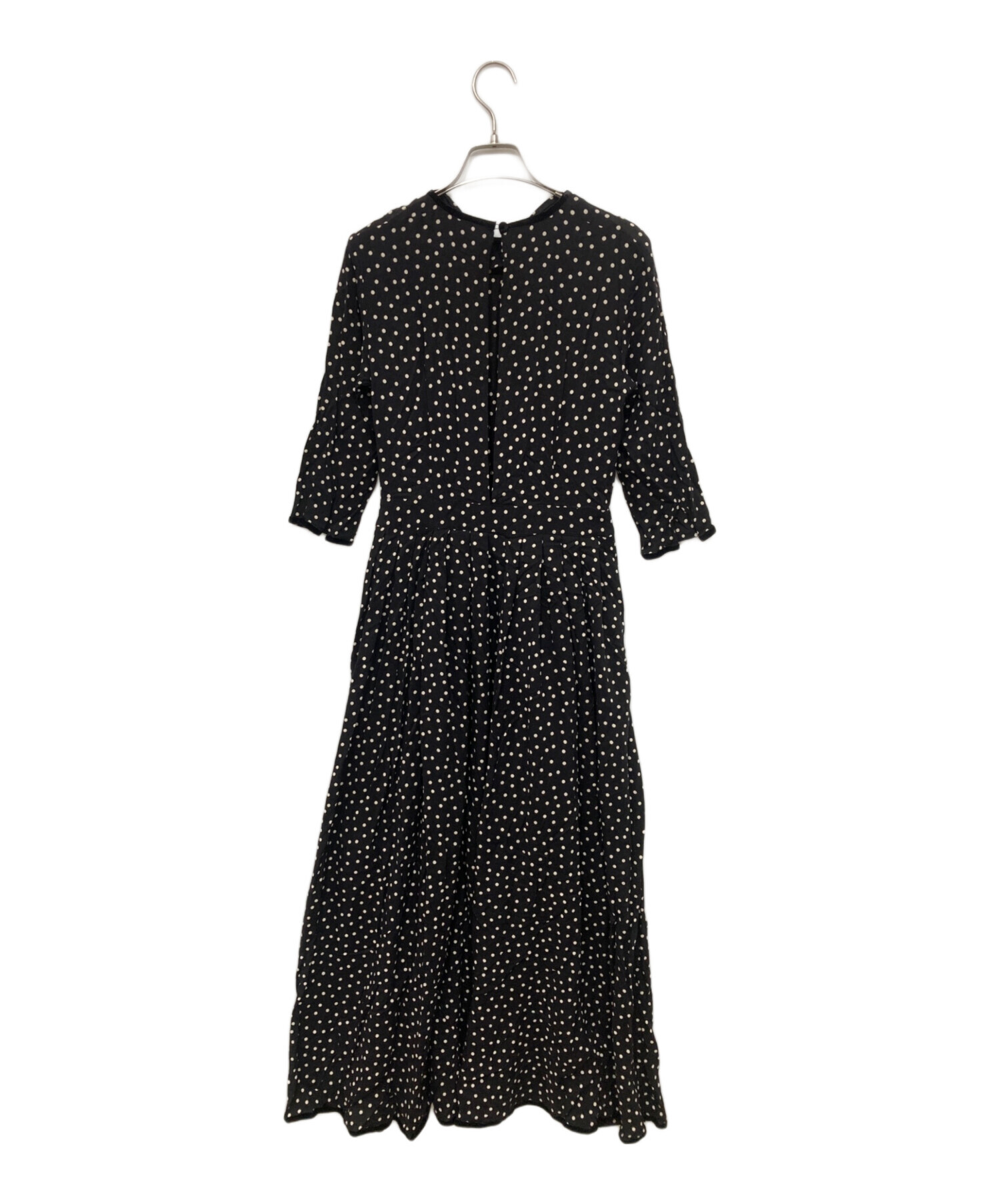 中古・古着通販】SINME (シンメ) ドットマキシワンピース ブラック