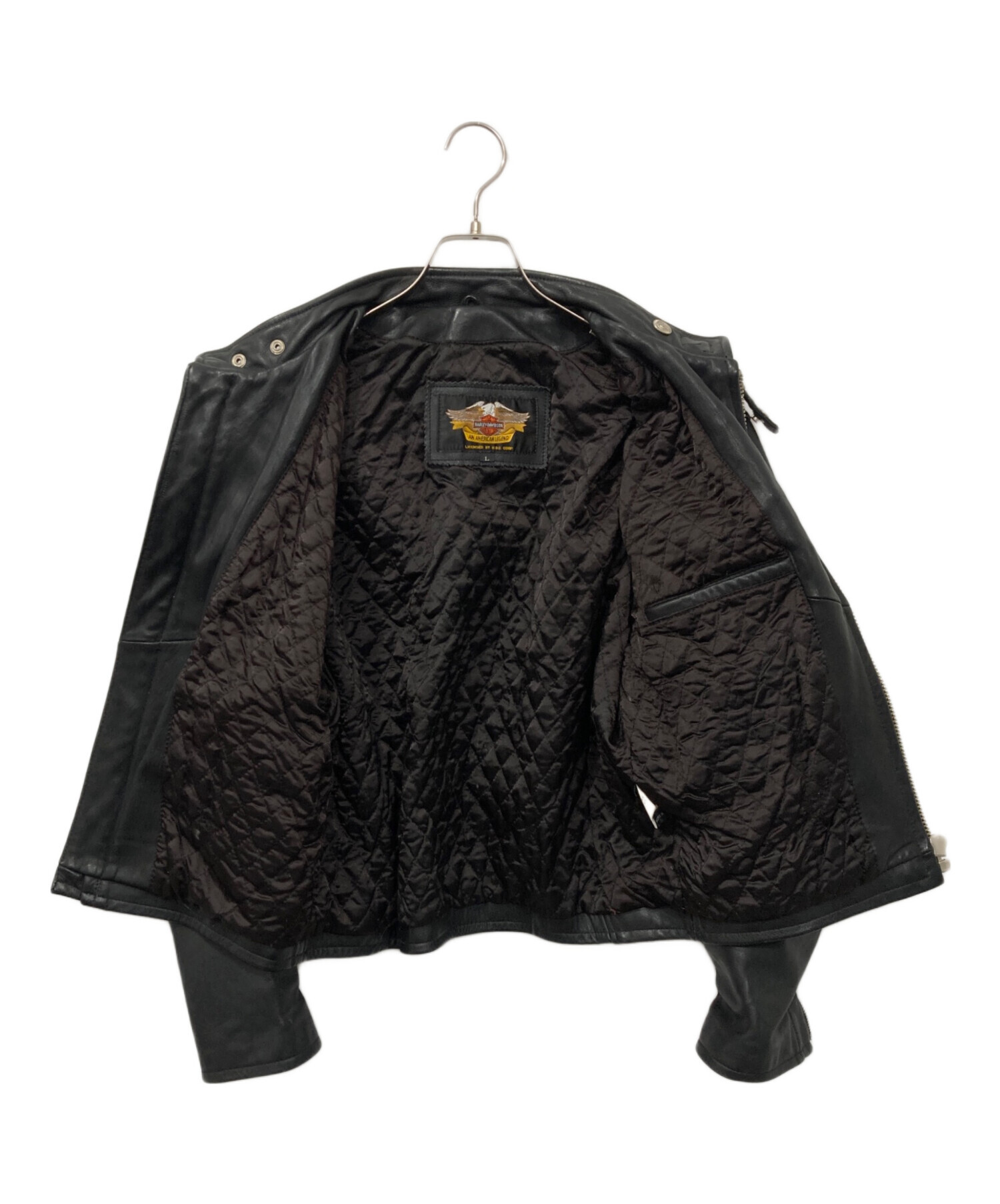 HARLEY DAVIDSON シングル ライダース レザージャケット L 黒 中古・古着通販】HARLEY-DAVIDSON (ハーレーダビッドソン) シングル