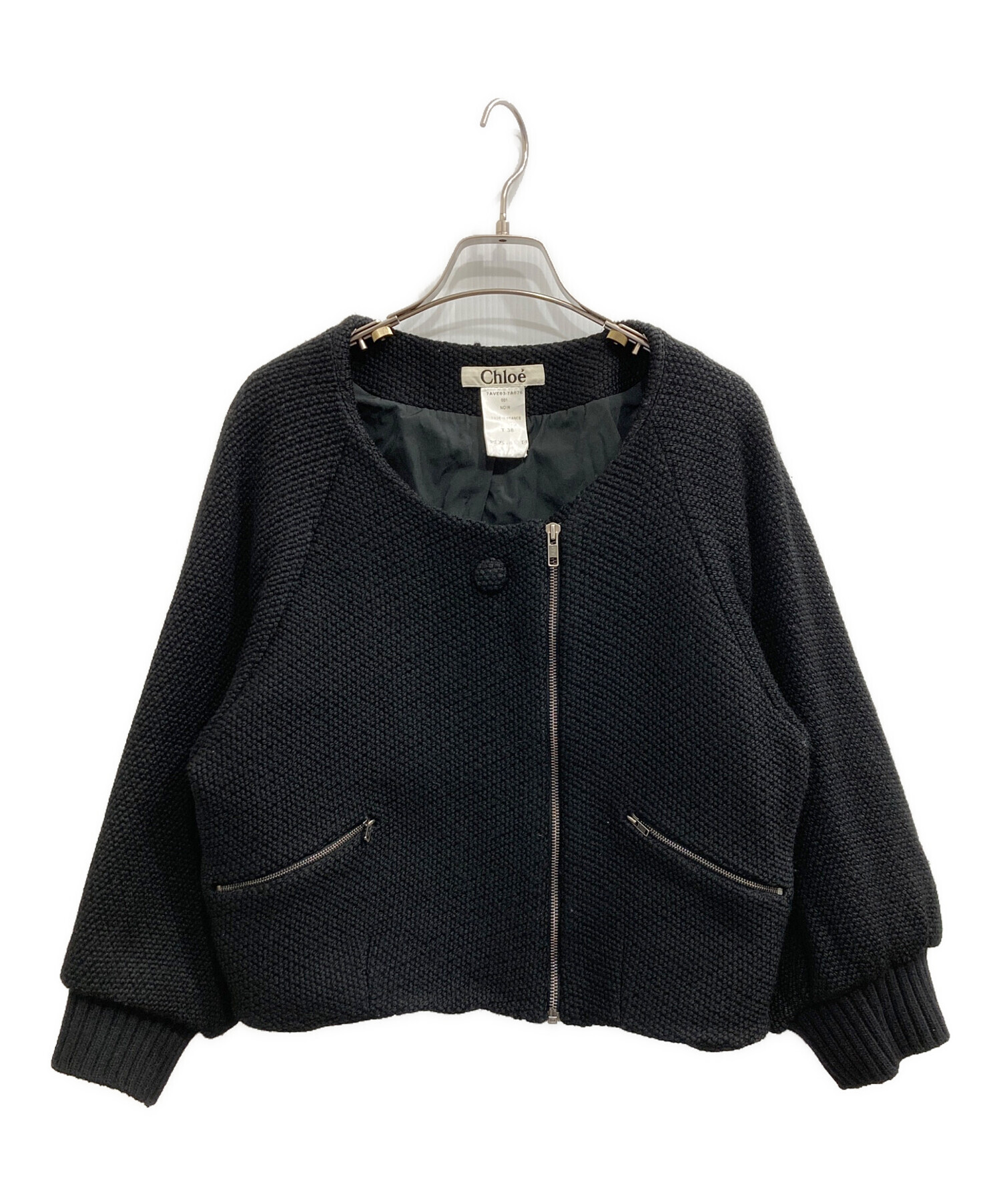 中古・古着通販】Chloe (クロエ) ショートブルゾン ブラック サイズ 