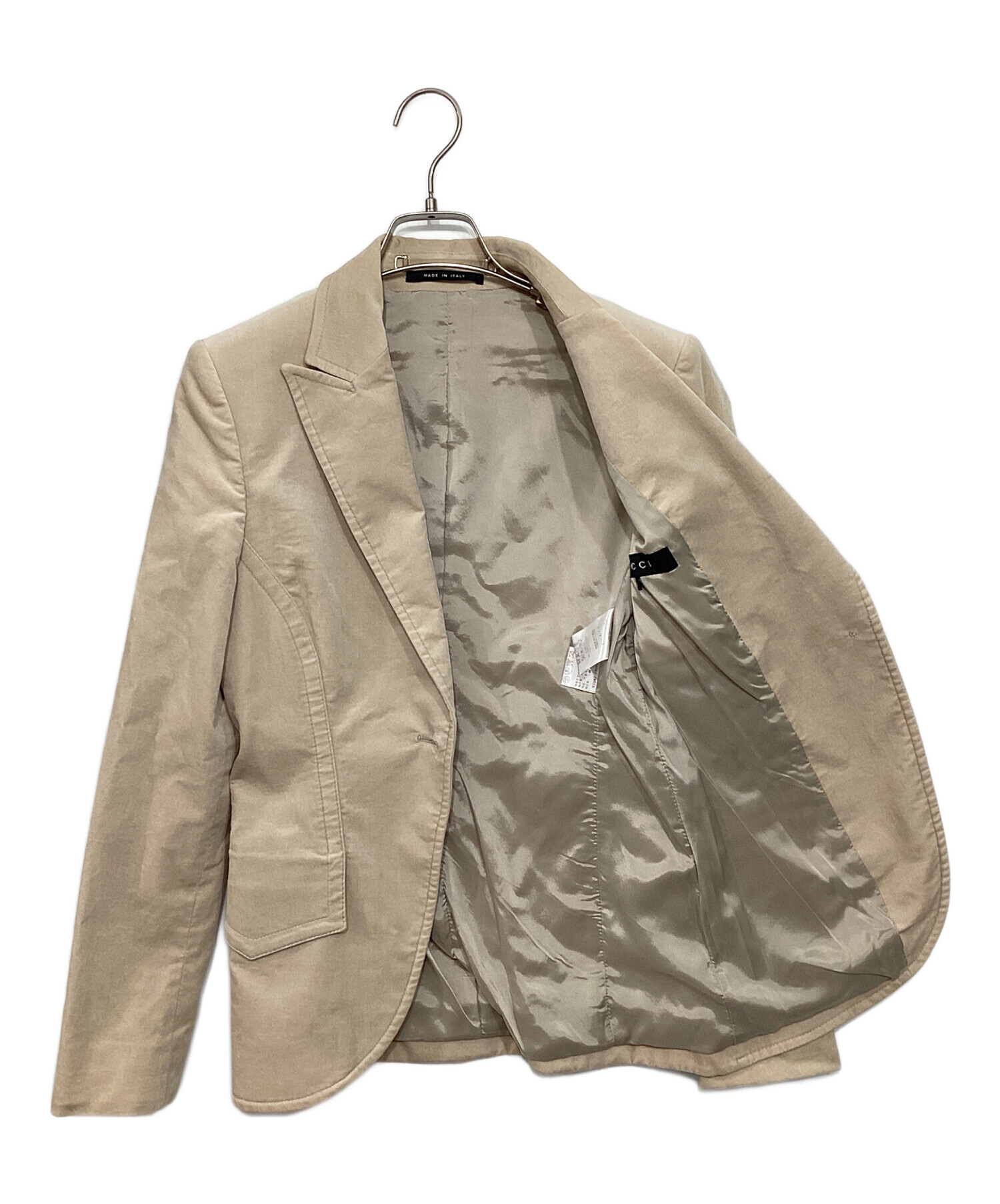 中古・古着通販】GUCCI (グッチ) ベロアジャケット ベージュ サイズ:38 