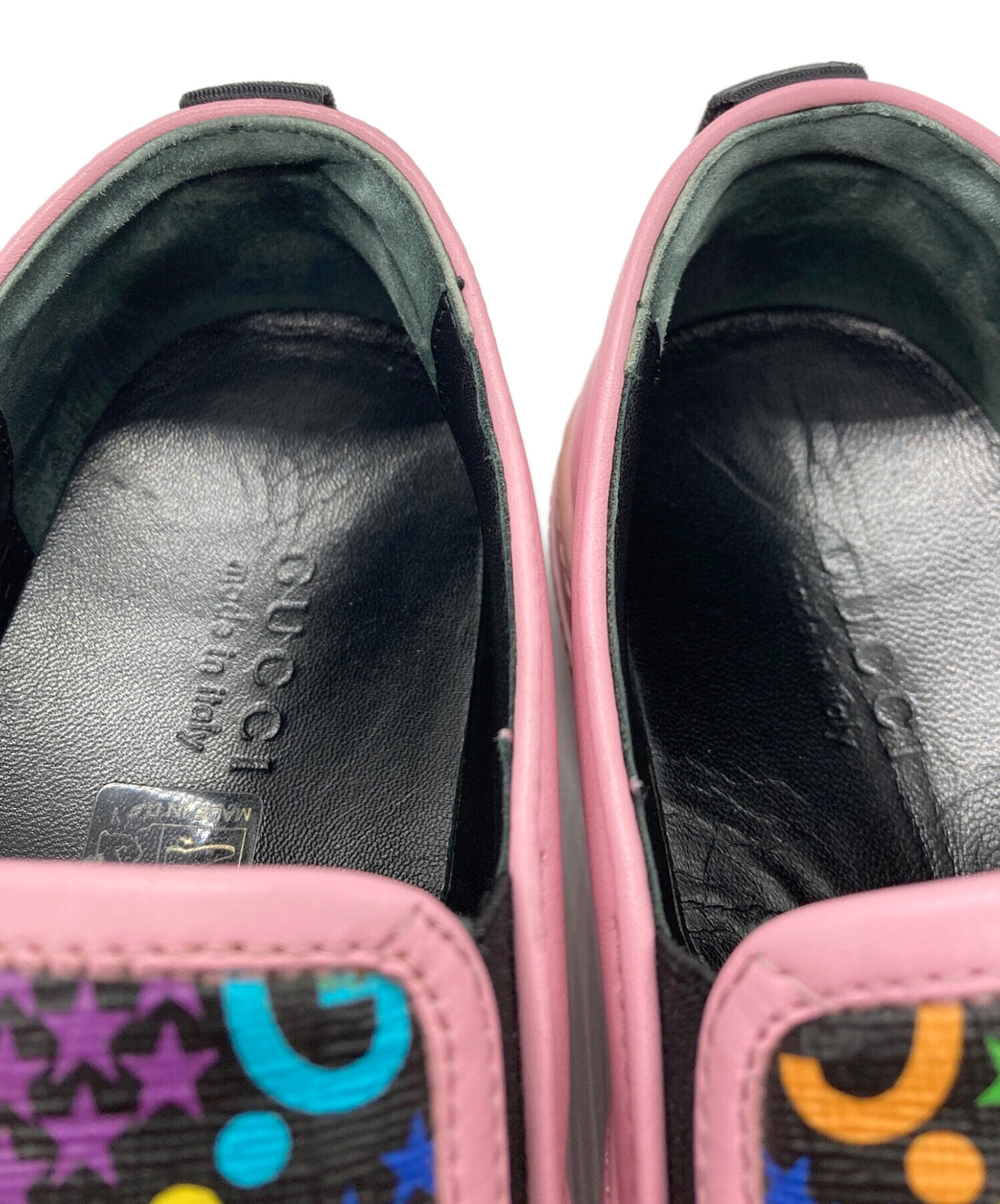 中古・古着通販】GUCCI (グッチ) マルチカラーGG スリッポン ピンク