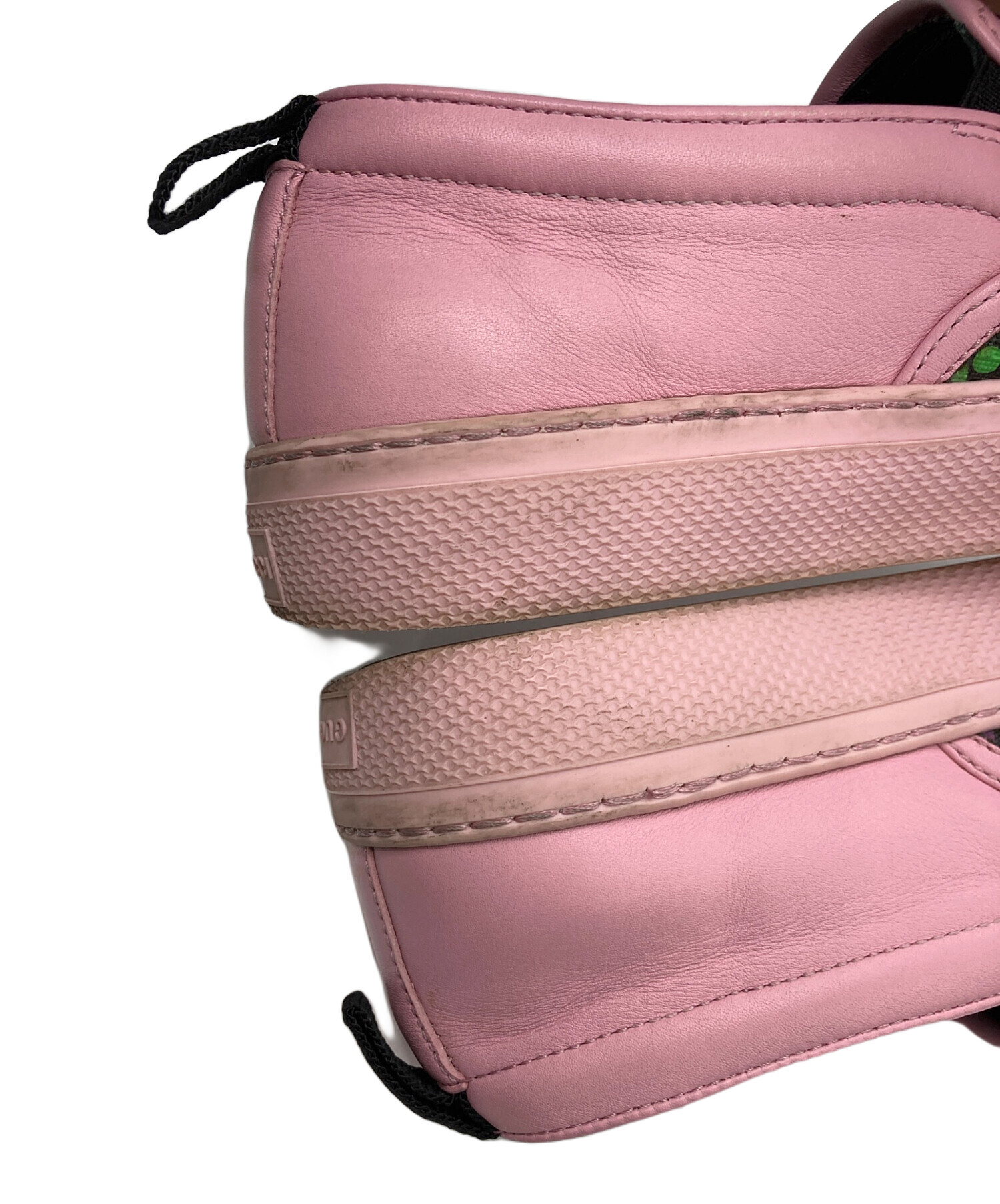 中古・古着通販】GUCCI (グッチ) マルチカラーGG スリッポン ピンク