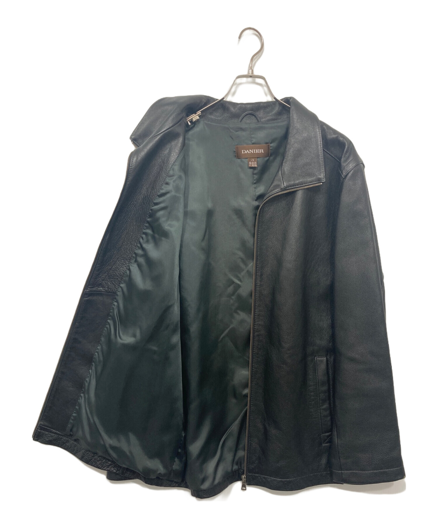 DANIER　ダニエ　レザージャケット　革ジャン　ジップアップ　黒　ブラック　M 中古・古着通販】DANIER (ダニエ) レザージャケット ブラック サイズ