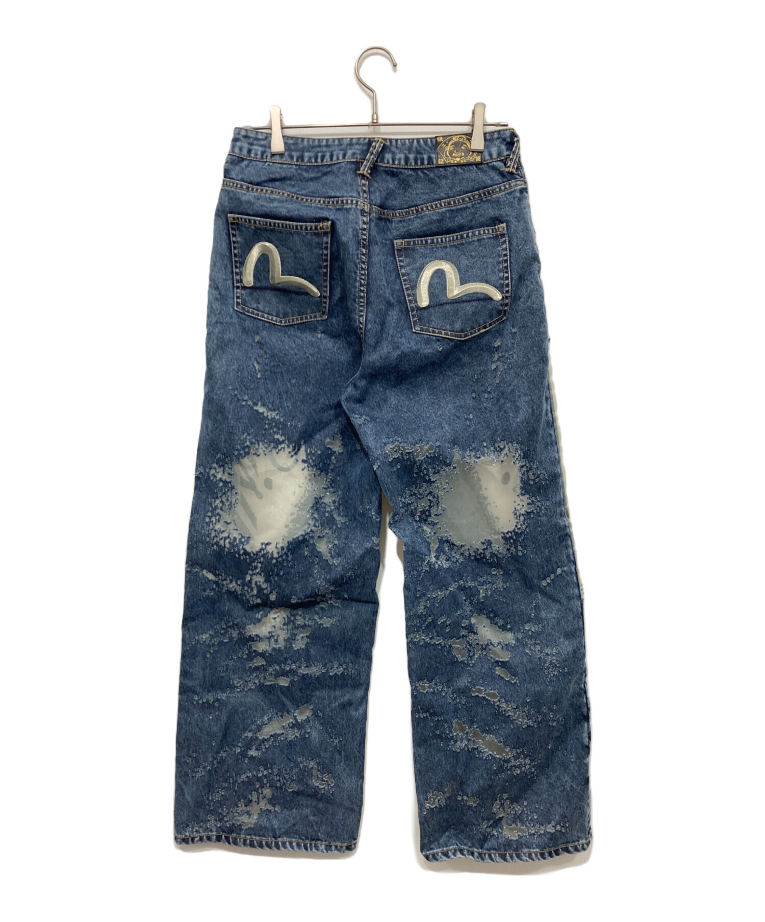 中古・古着通販】EVISU (エヴィス) カモメ刺繍とレーザー加工ワイド