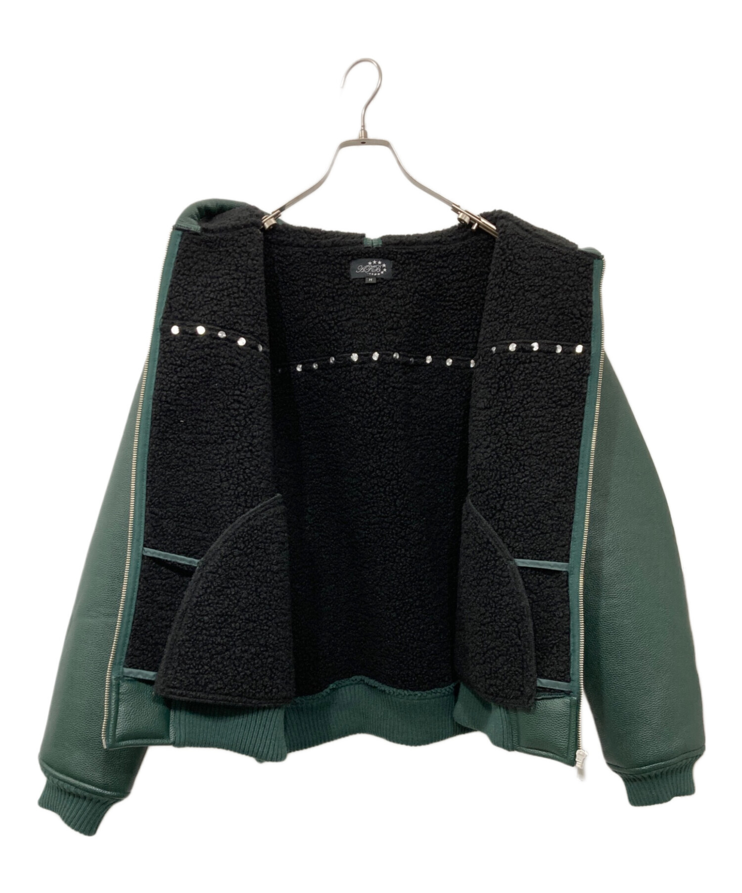 中古・古着通販】AFB (エーエフビー) STUDDED HOODED BOMBER JACKET