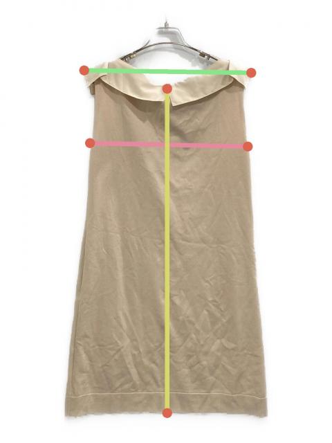 中古・古着通販】FOXEY (フォクシー) ノースリーブワンピース ベージュ