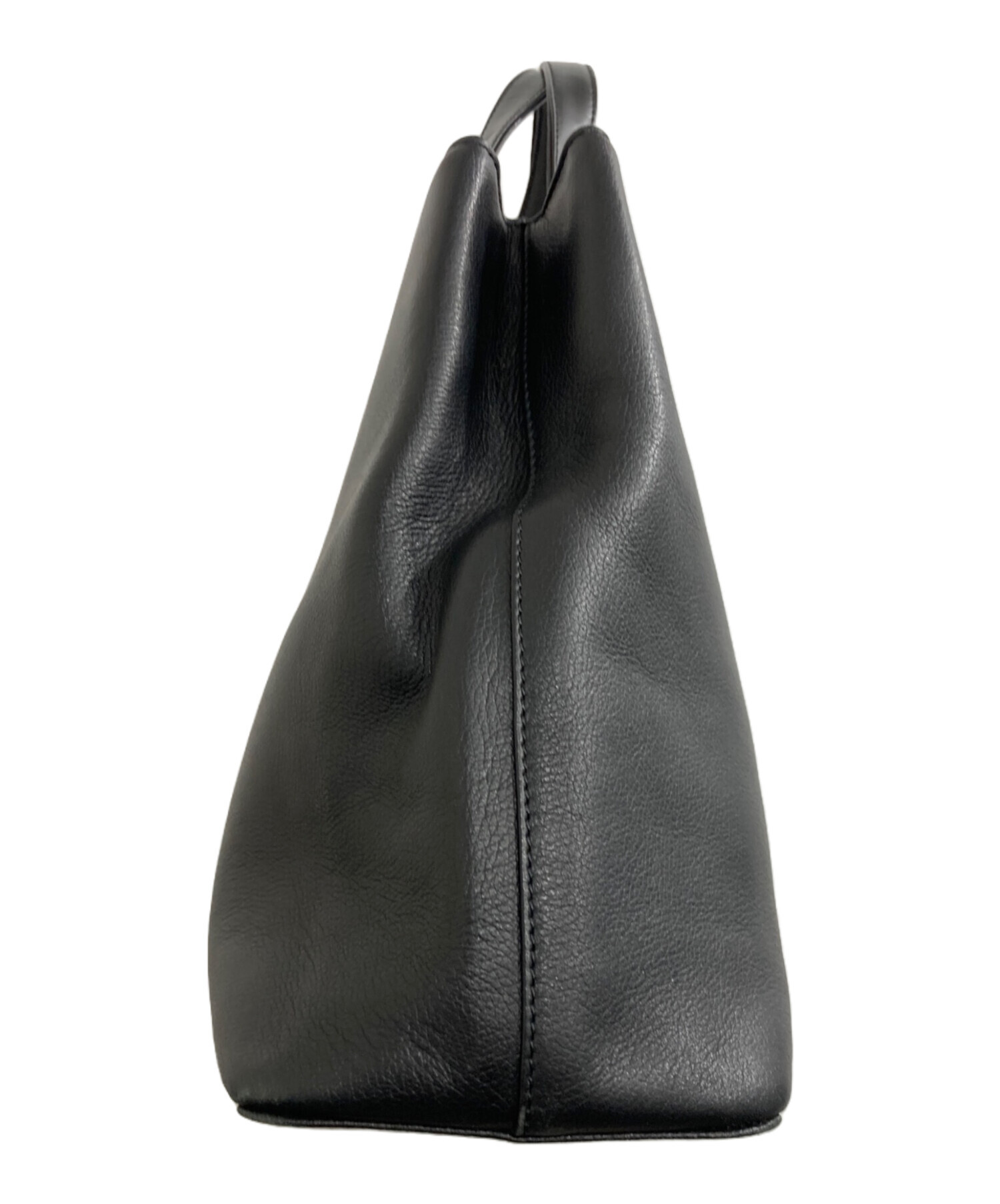 中古・古着通販】BURBERRY (バーバリー) レザーハンドバッグ ブラック