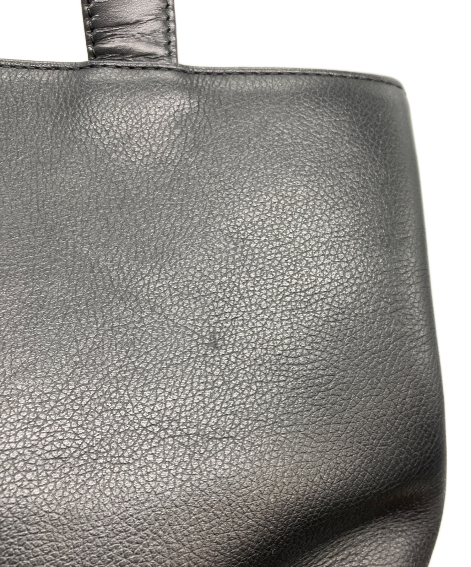 中古・古着通販】BURBERRY (バーバリー) レザーハンドバッグ ブラック