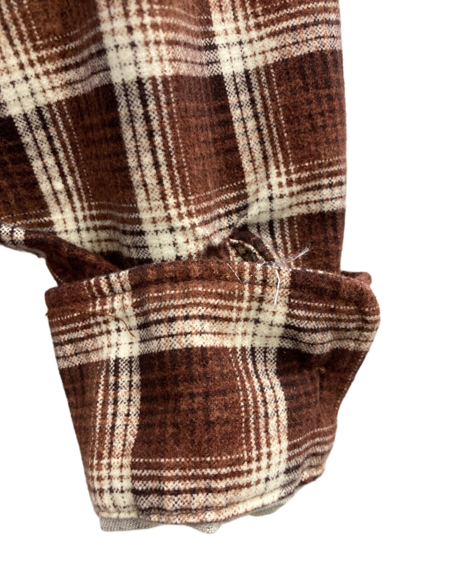 サブカルチャー　COTTON CHECK SHIRT / BROWN 3 中古・古着通販】Subculture (サブカルチャー) COTTON CHECK SHIRT