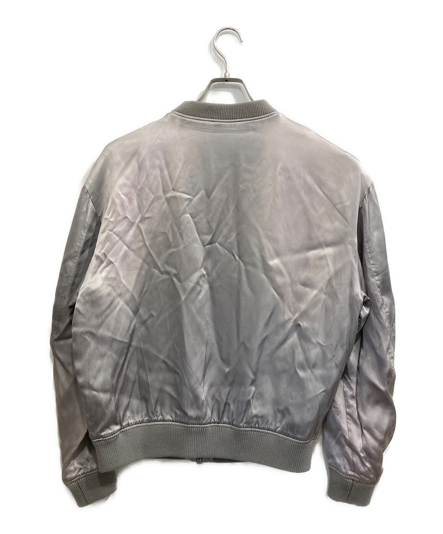 ほぼ未使用品 DIESEL Dロゴ シルバーMA1 スーパーストレッチ サテン 未使用 ディーゼル 5万 Dロゴ シルバー MA1 スーパーストレッチ サテン