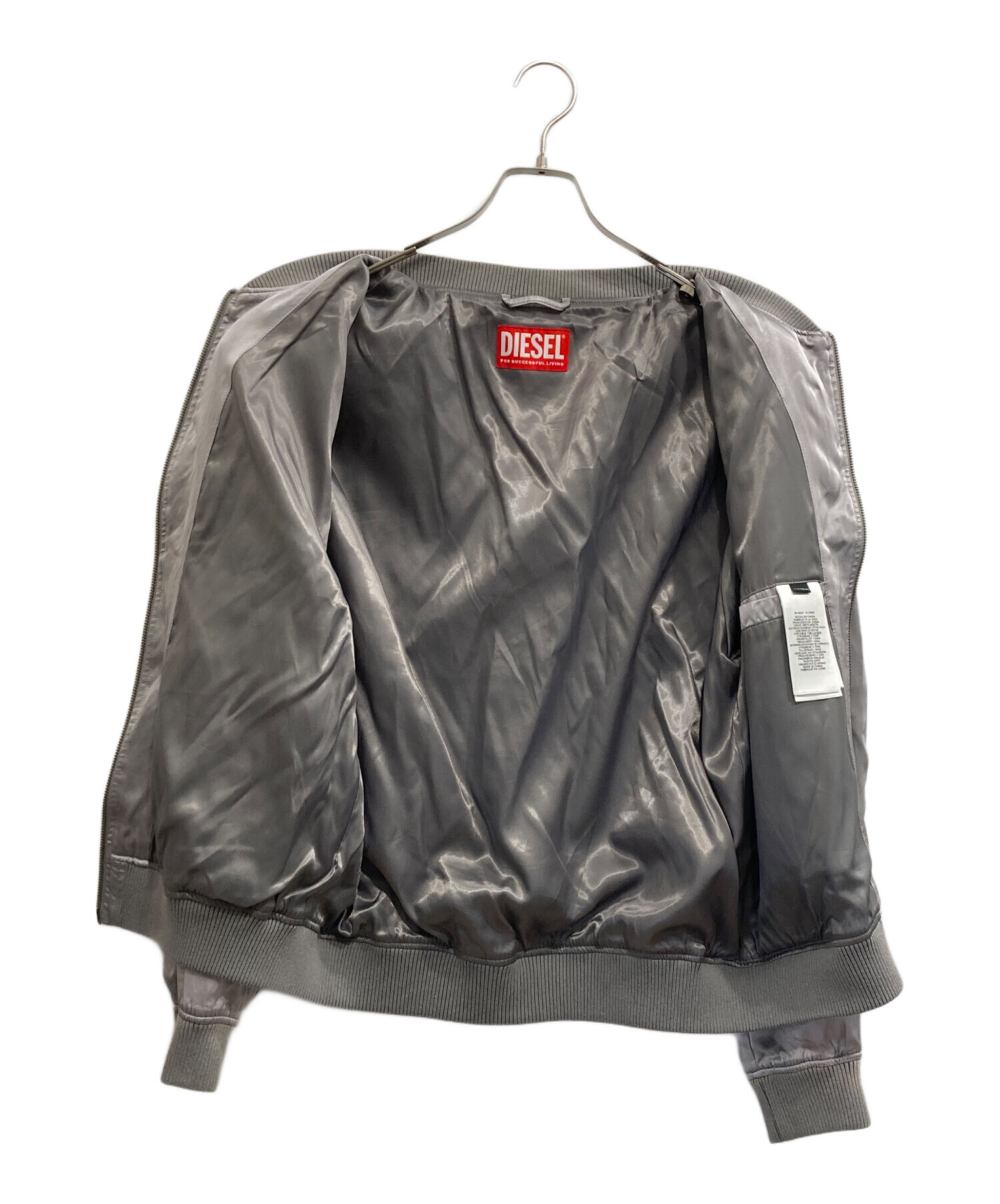 ディーゼル　グレー レザー ジャケット サイズ48 DIESEL - DIESEL ディーゼル ライダース XS グレー 【古着】【中古