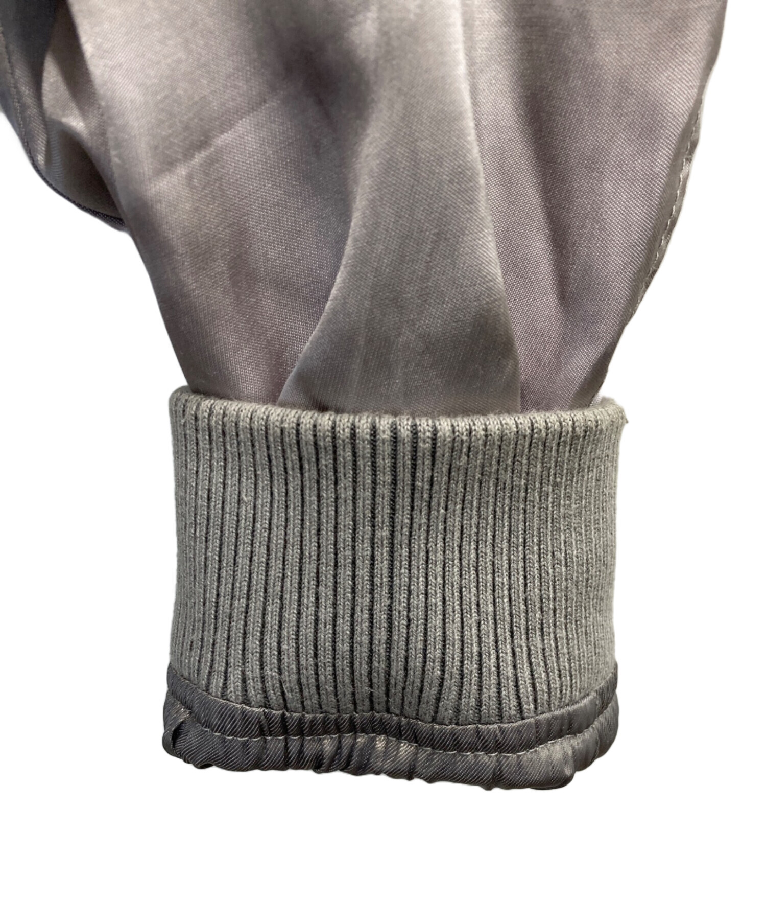 ほぼ未使用品 DIESEL Dロゴ シルバーMA1 スーパーストレッチ サテン DIESEL（ディーゼル） J-MARTEX Dロゴ サテンジャケット ブルゾン