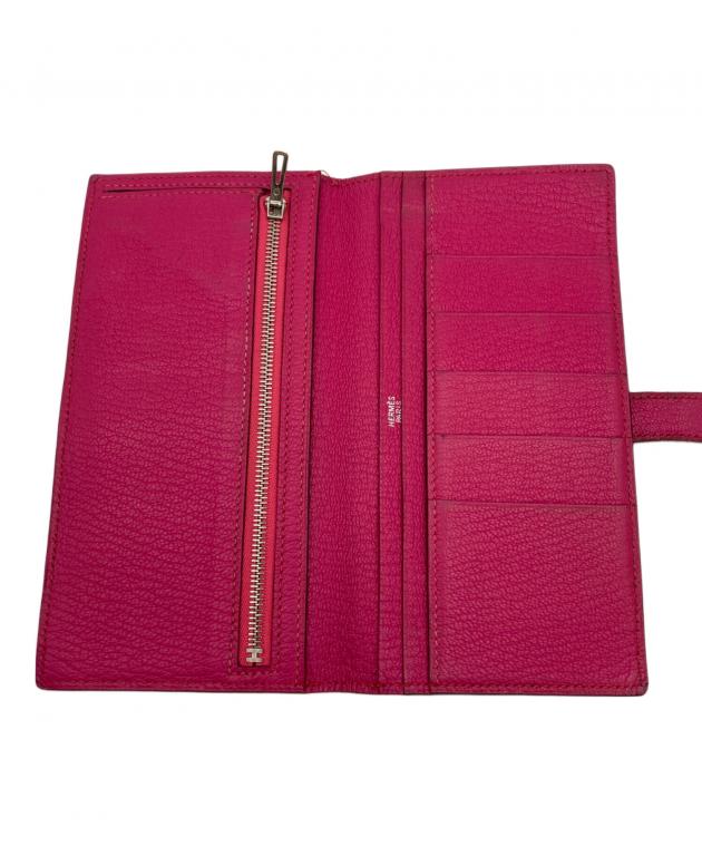 【GWセール】5/6まで！HERMES エルメス ベアン 長財布 H金具 ピンク 中古・古着通販】HERMES (エルメス) ベアン 長財布 ピンク｜ブランド