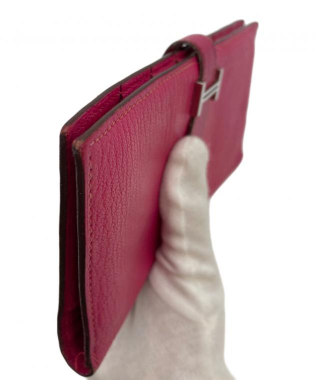 中古・古着通販】HERMES (エルメス) ベアン 長財布 ピンク｜ブランド