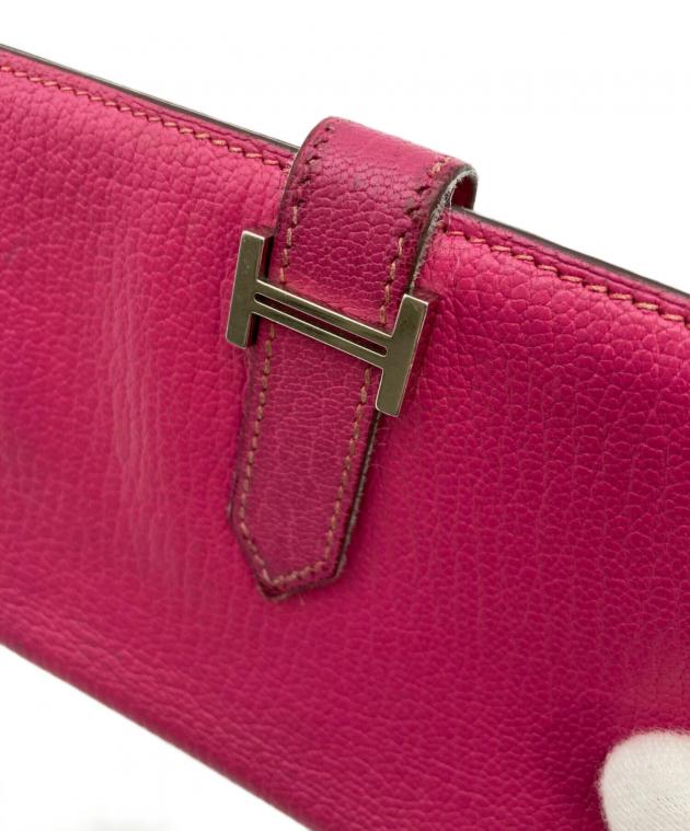 中古・古着通販】HERMES (エルメス) ベアン 長財布 ピンク｜ブランド