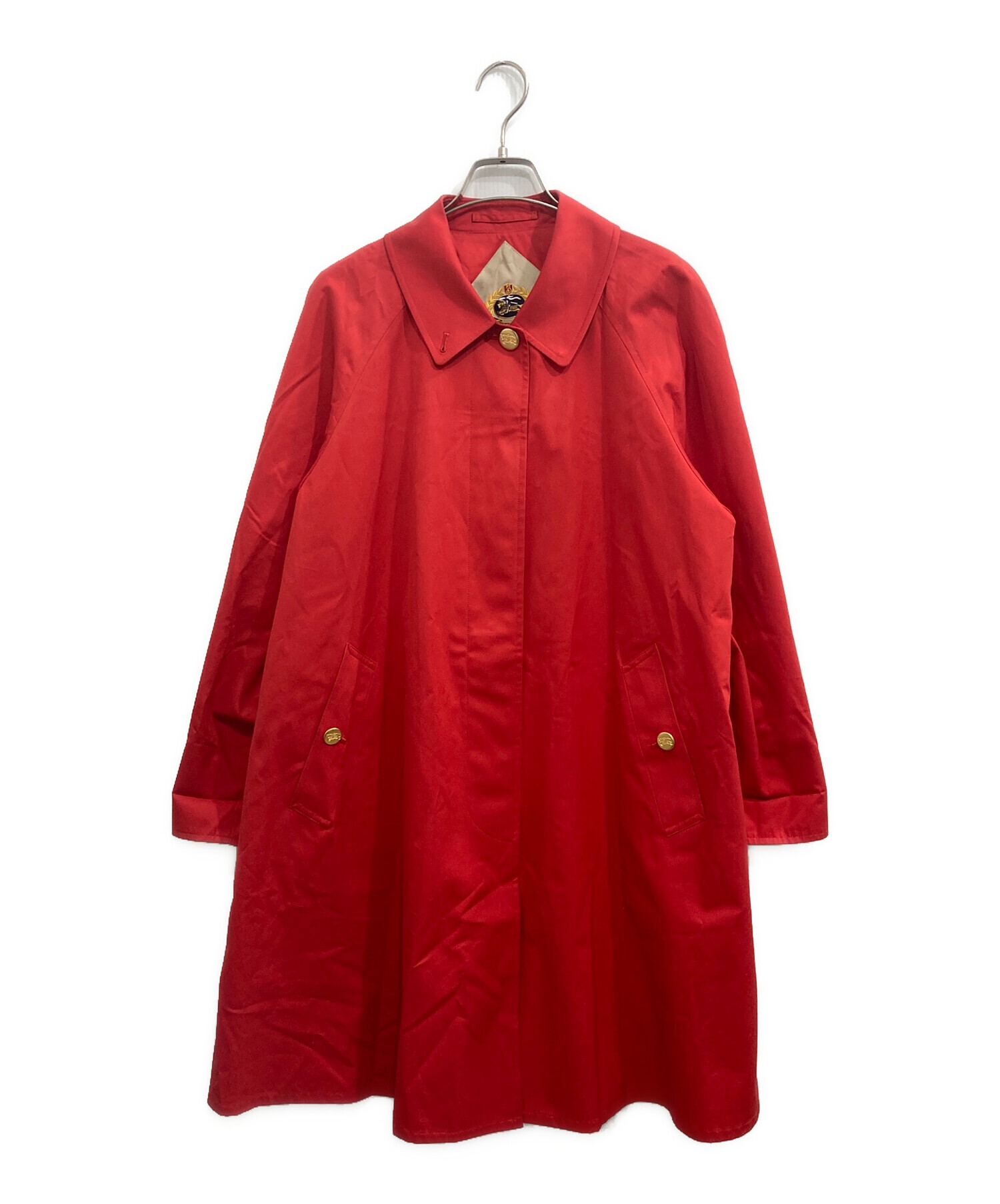 BURBERRY バーバリー アンゴラ100％ 赤色 金ボタン 比翼コート 中古・古着通販】Burberry's (バーバリーズ) 金釦カシミヤ混ウール