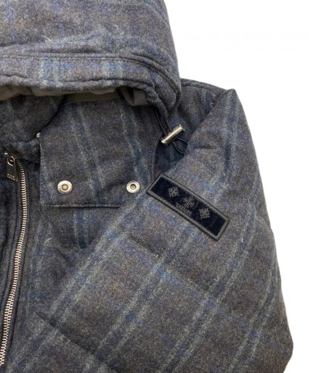 タトラス ダウンジャケット カシミヤ混 ネイビー グレンチェック Mサイズ 中古・古着通販】TATRAS (タトラス) チェックダウンジャケット