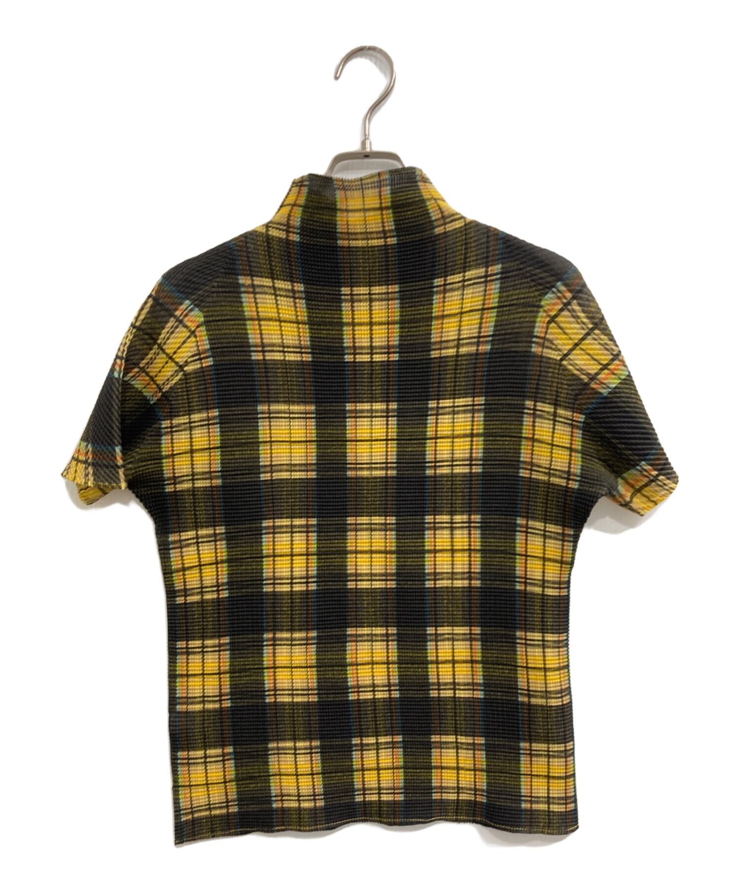 PLEATS PLEASE ブラウス 3(L位) 青x紺x白(チェック) 【古着】【中古】 中古・古着通販】PLEATS PLEASE (プリーツプリーズ) チェックプリーツ