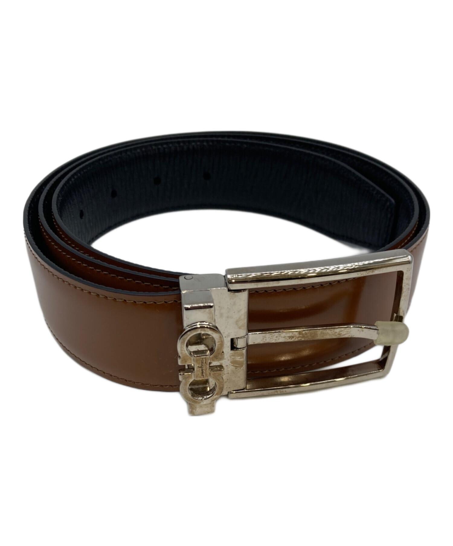 サルヴァトーレフェラガモ ガンチーニ 本革　ベルト スウェット調 イタリア製 中古・古着通販】Salvatore Ferragamo (サルヴァトーレ フェラガモ
