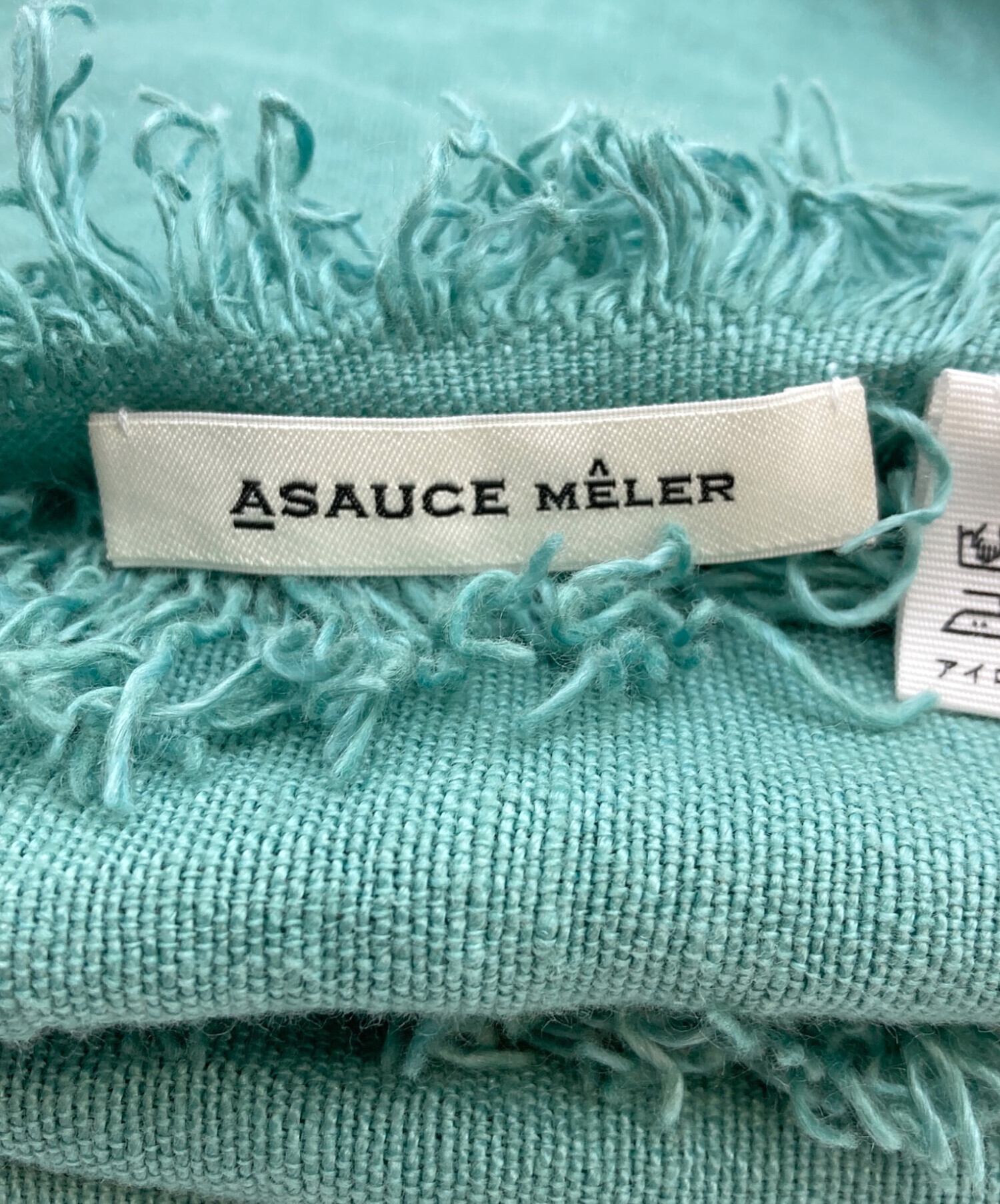 ASAUCE MELER アソースメレ ストール  緑 【古着】【中古】【送料無料】 ASAUCE MELER - ASAUCE MELER アソースメレ ストール 緑 【古着