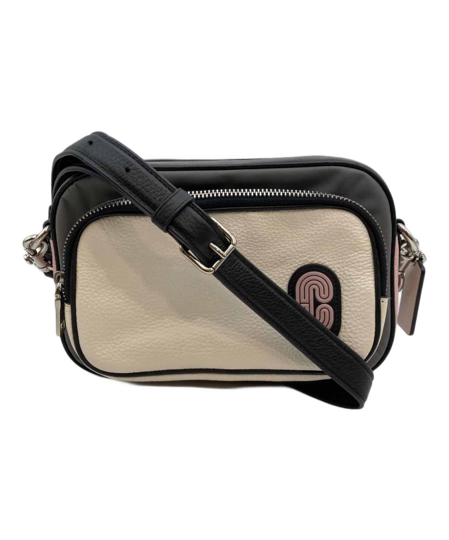 中古・古着通販】COACH (コーチ) ショルダーバッグ ホワイト×ピンク 
