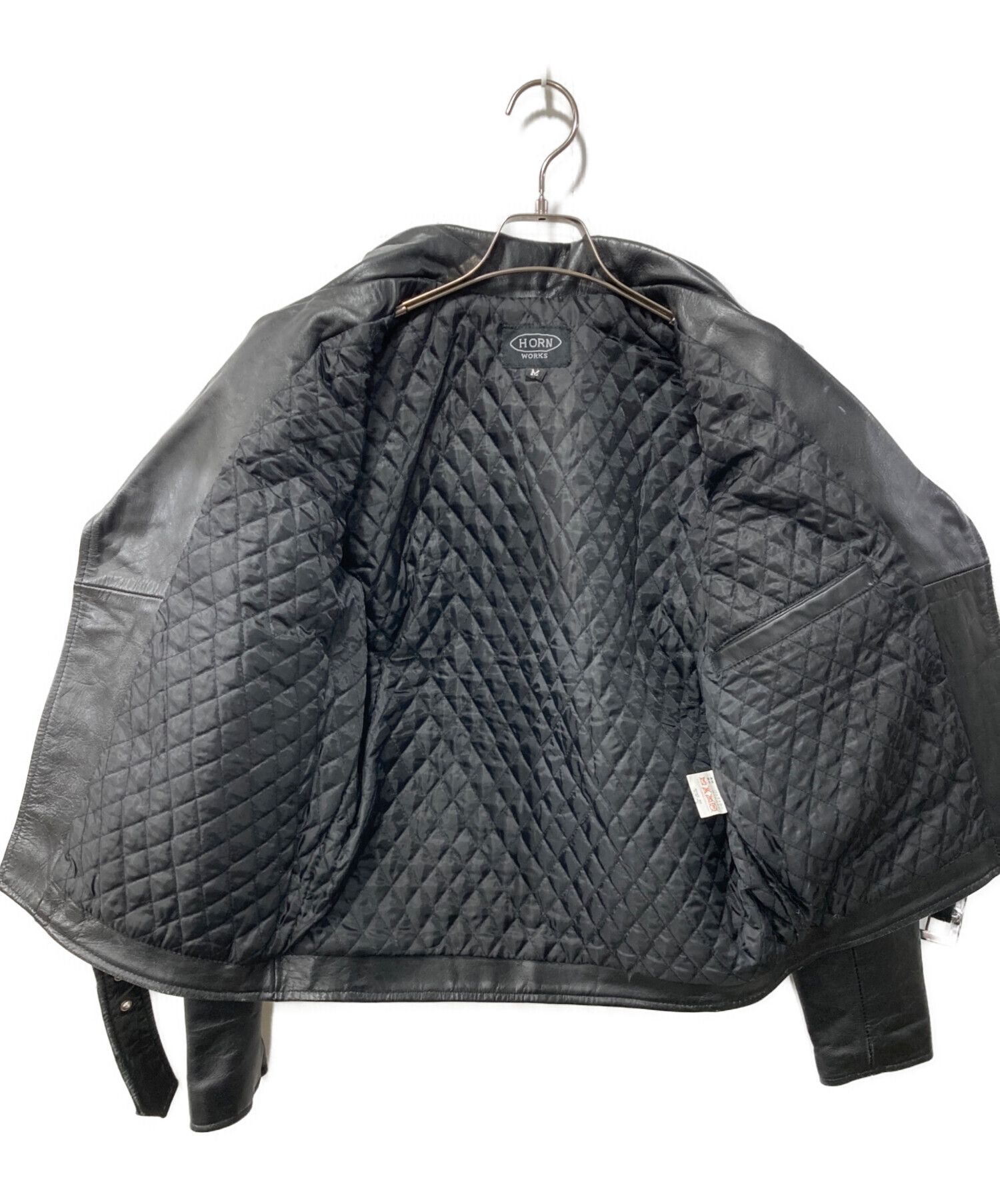 【イタリアンストーン】本革バッファローダブルライダース　ヴィンテージ　XXXXL 中古・古着通販】HORN WORKS (ホーンワークス) バッファローレザー