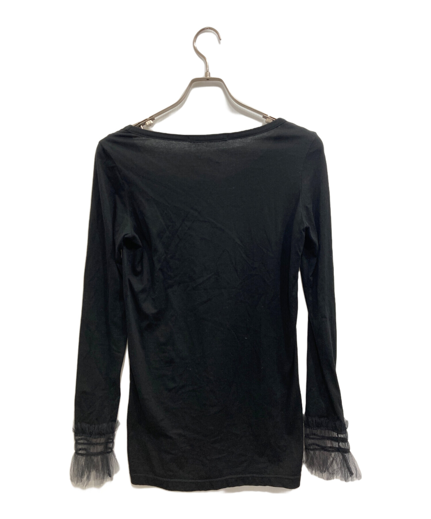【未使用】LIMI feuリミフゥ ストリングスリーブジャージートップ 中古・古着通販】LIMI feu (リミフゥ) RUFFLED CUFF T ブラック サイズ