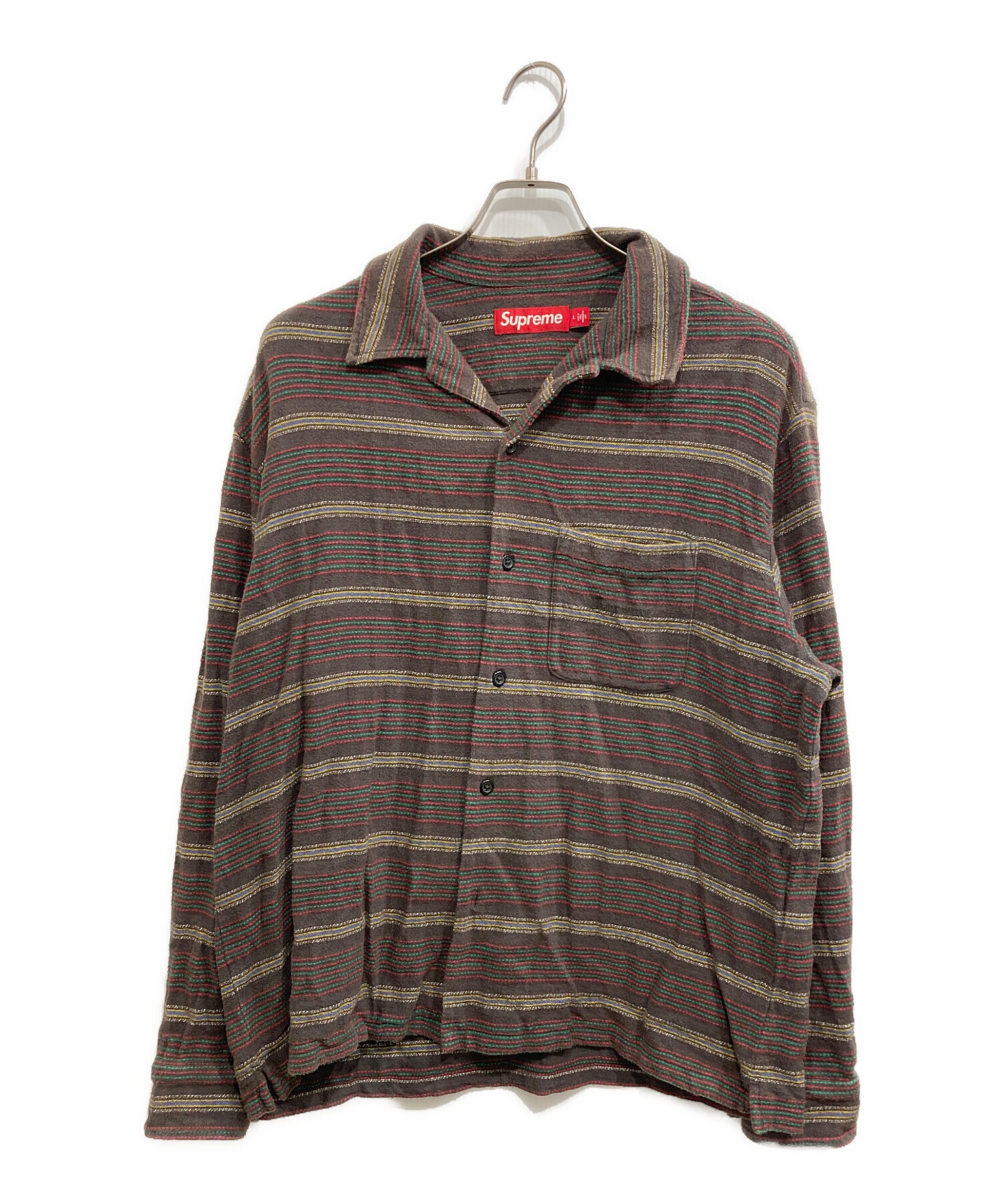中古・古着通販】Supreme (シュプリーム) Woven Stripe Shirt ブラウン
