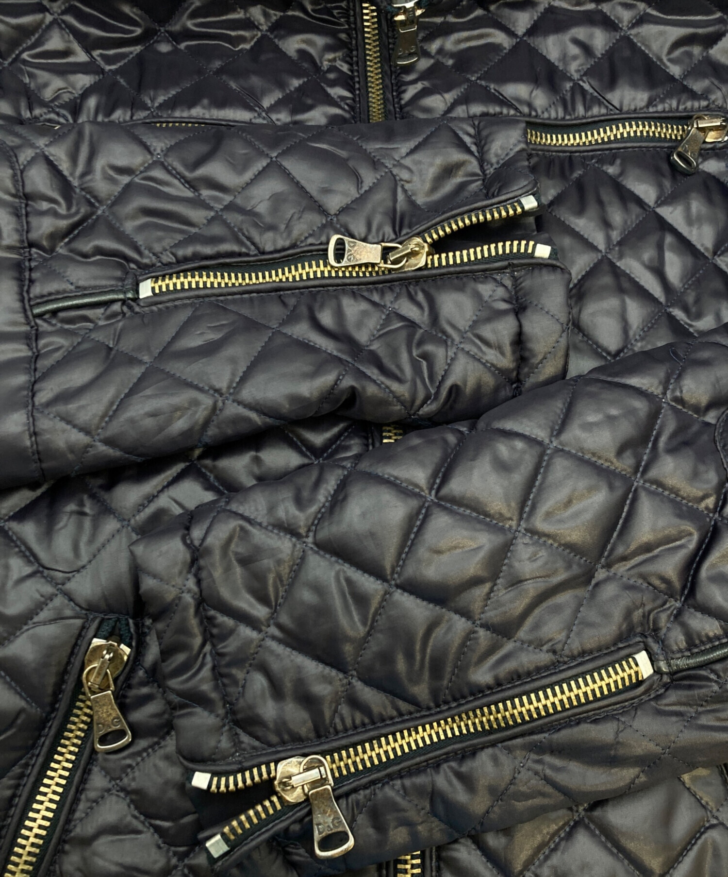 D&G - D&G ディー＆ジー ライダース 38(S位) 黒 【古着】【中古】 中古・古着通販】D&G (ディーアンドジー) キルティングライダース