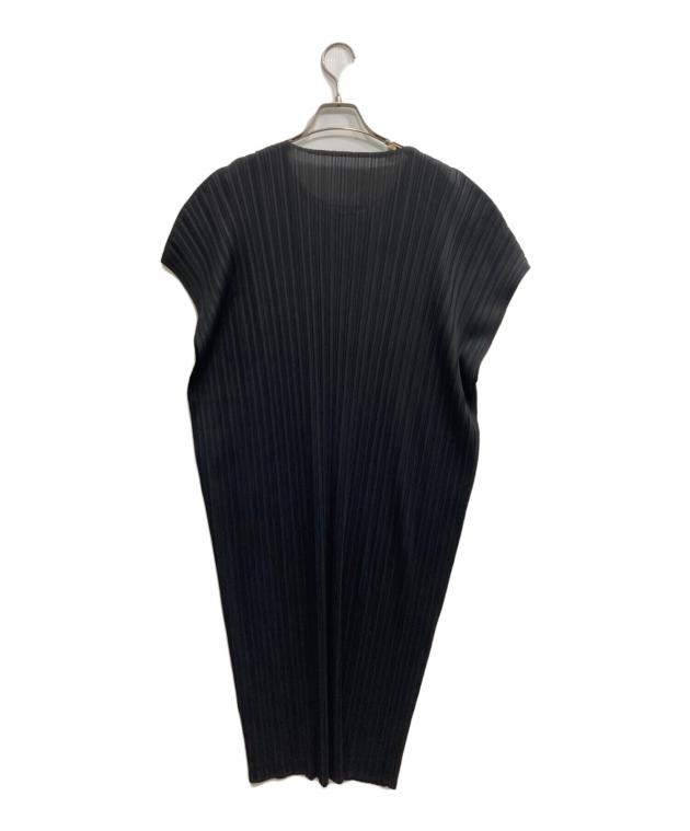 美品近年モデルPLEATS PLEASE アコーディオン　ノースリーブ　ブラック Pleats Please Issey Miyake ノースリーブ プリーツドレス | ブラック
