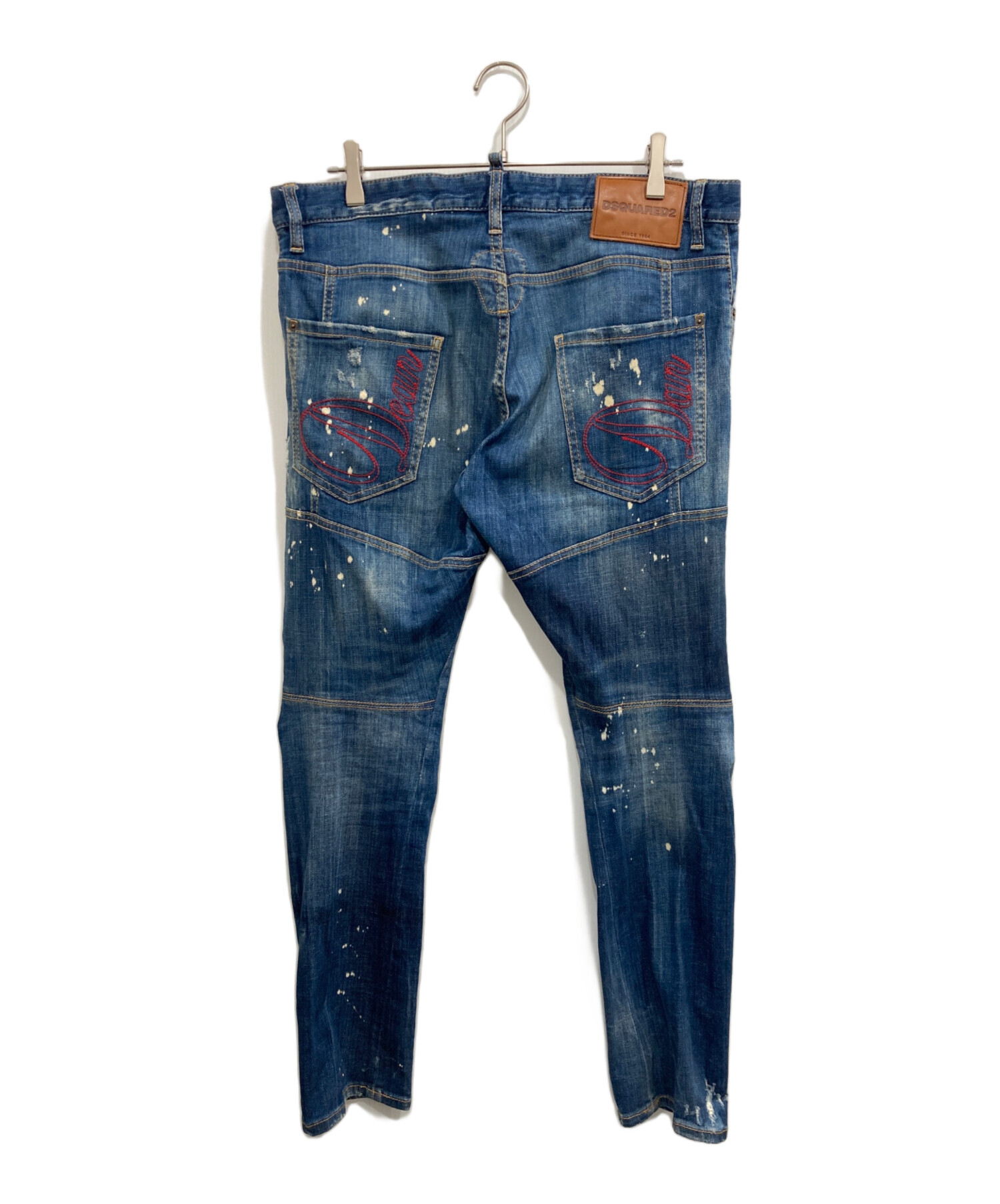 ディースクエアード デニムパンツ ペンキ ダメージ加工 インディゴ 48サイズ 中古・古着通販】DSQUARED2 (ディースクエアード) ペイントデニム