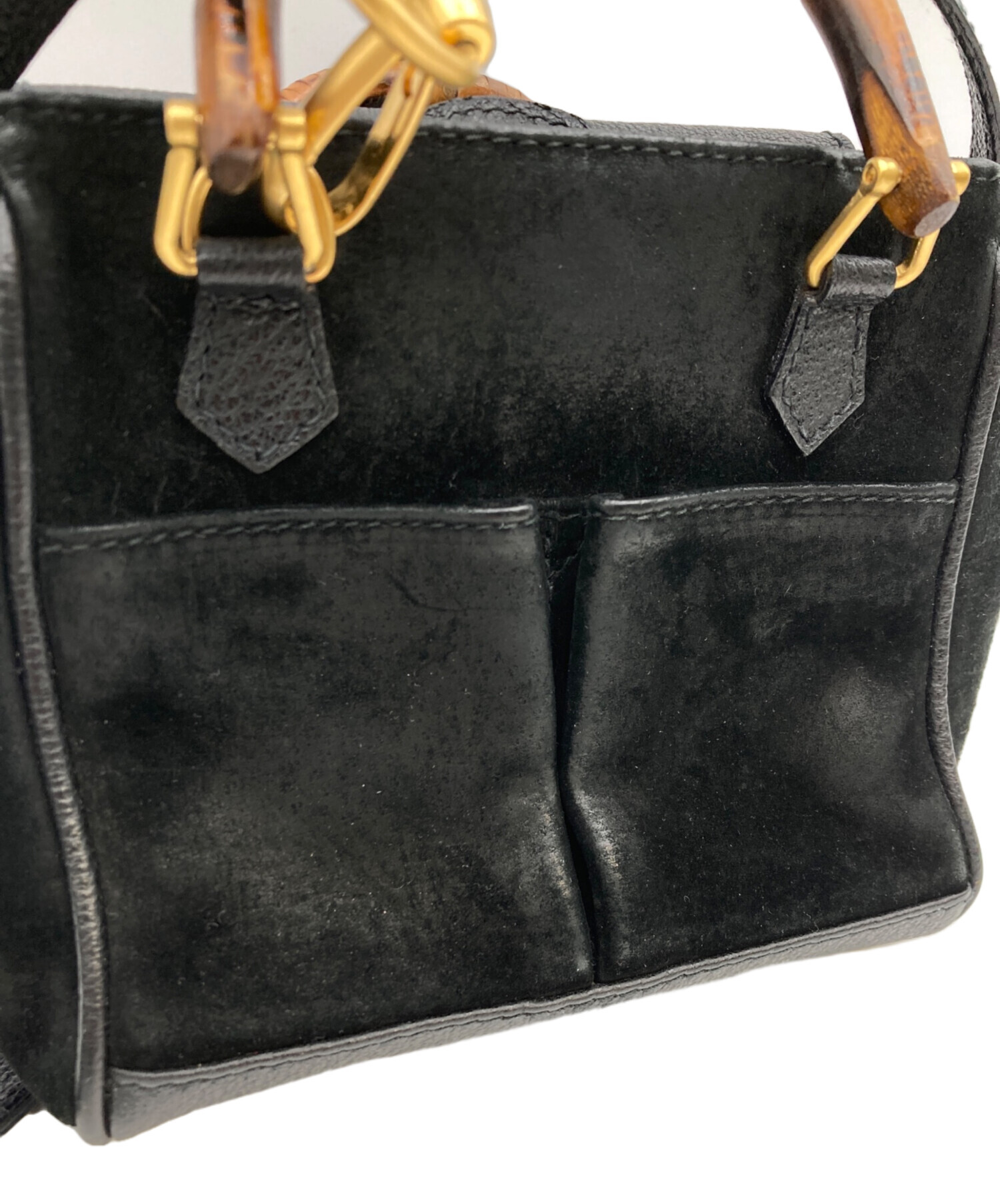グッチ バンブー ミニ ハンドバッグ 2Way ショルダーバッグ ブラック GUCCI（グッチ） ほぼ未使用 オールドグッチ ヴィンテージ バンブー