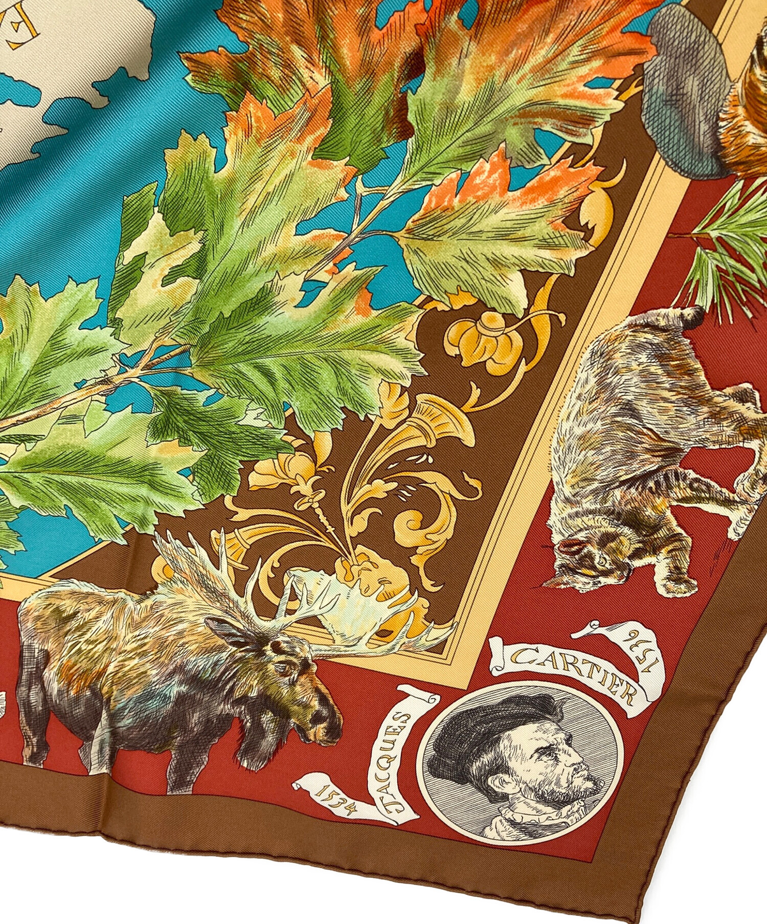 Hermès シルクスカーフ 海洋テーマ C.1970-80s HERMES Silk Scarf / エルメス・シルクスカーフ(Grand