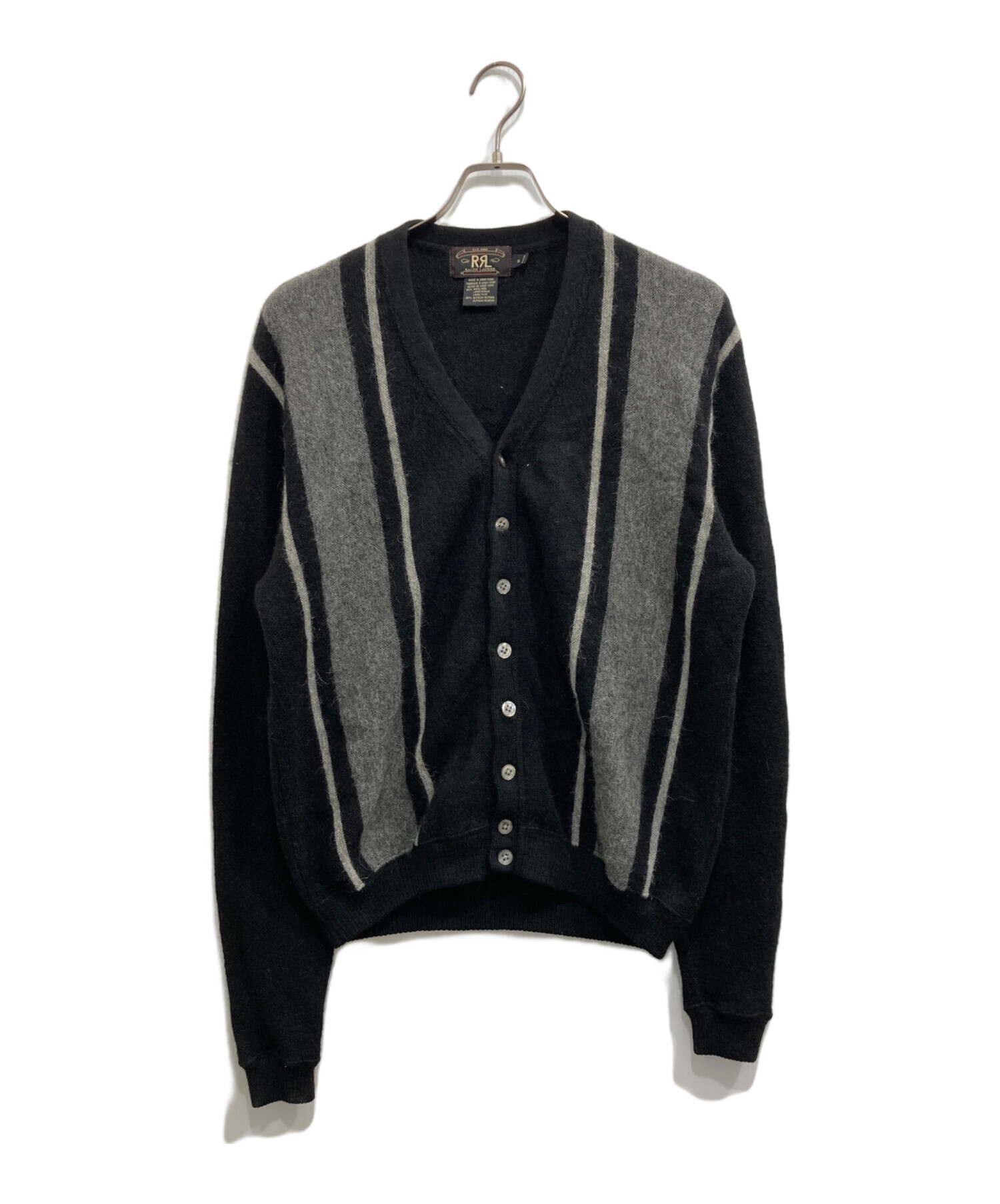 RRL ブラック カーディガン XL 初期タグ 中古・古着通販】RRL (ダブルアールエル) 三つ星タグ ウール アルパカ