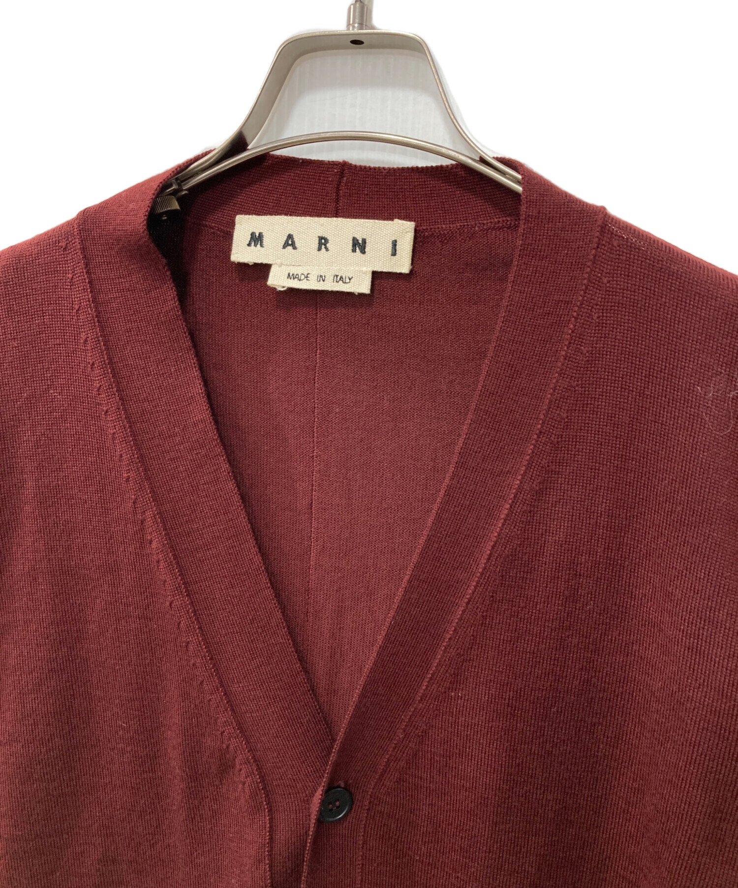 マルニ　MARNI ウールカーディガン 中古・古着通販】MARNI (マルニ) ウールカーディガン レッド サイズ:50