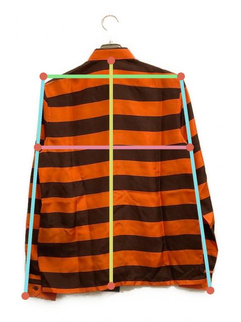 中古・古着通販】PRADA (プラダ) シルクボーダーシャツ オレンジ