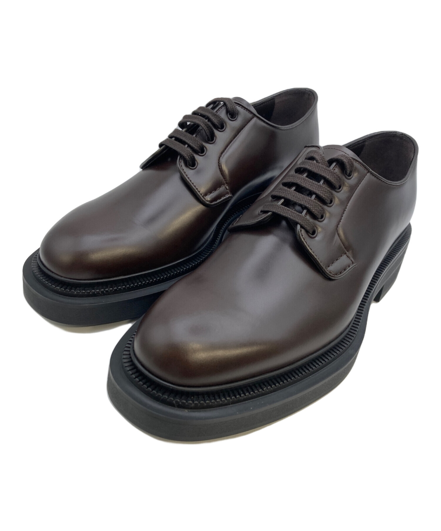 中古　PRADA メンズ　レザーシューズ 中古・古着通販】PRADA (プラダ) ブラッシュドレザー ダービーシューズ