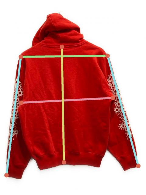中古・古着通販】BoTT (ボット) BANG LOGO ZIP HOODIE レッド サイズ:M