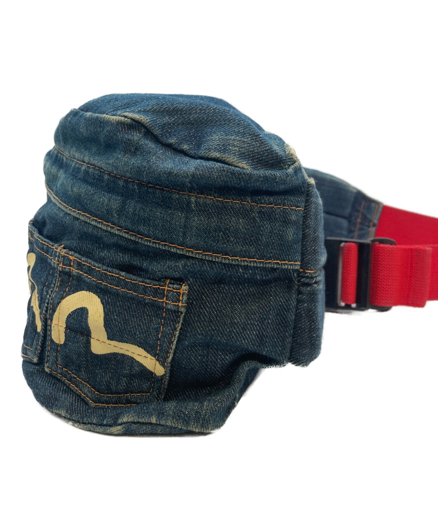 ​【希少・極美品】EVISU 5連ポケット ボディバッグ カラフルカモメプリント 中古・古着通販】EVISU (エヴィス) 5ポケット デニムウエストポーチ/5