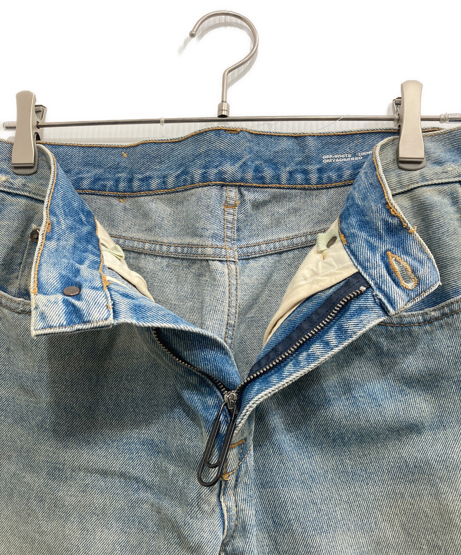 中古・古着通販】OFFWHITE (オフホワイト) バイアスデニムパンツ