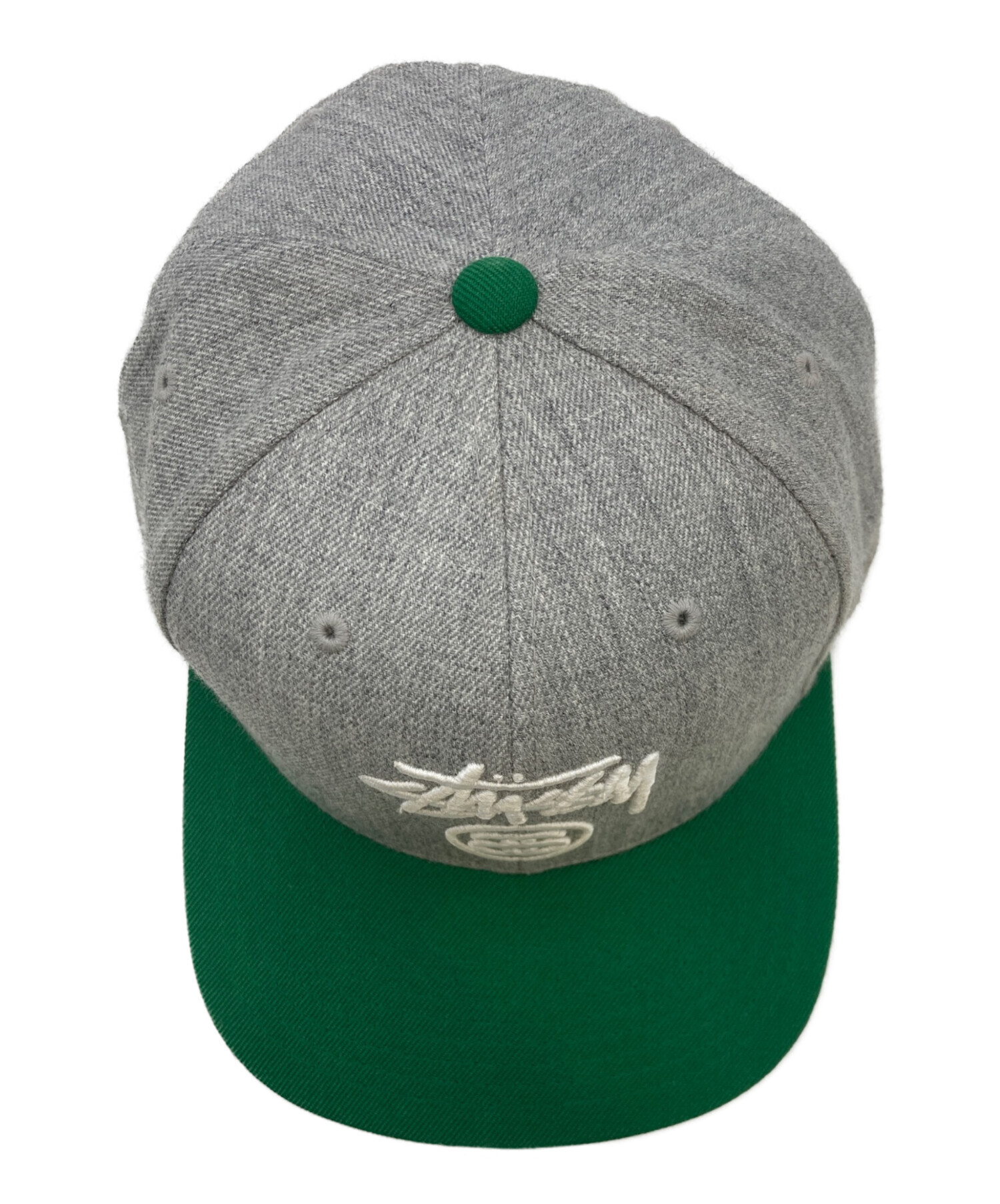 中古・古着通販】stussy (ステューシー) キャップ グレー×グリーン