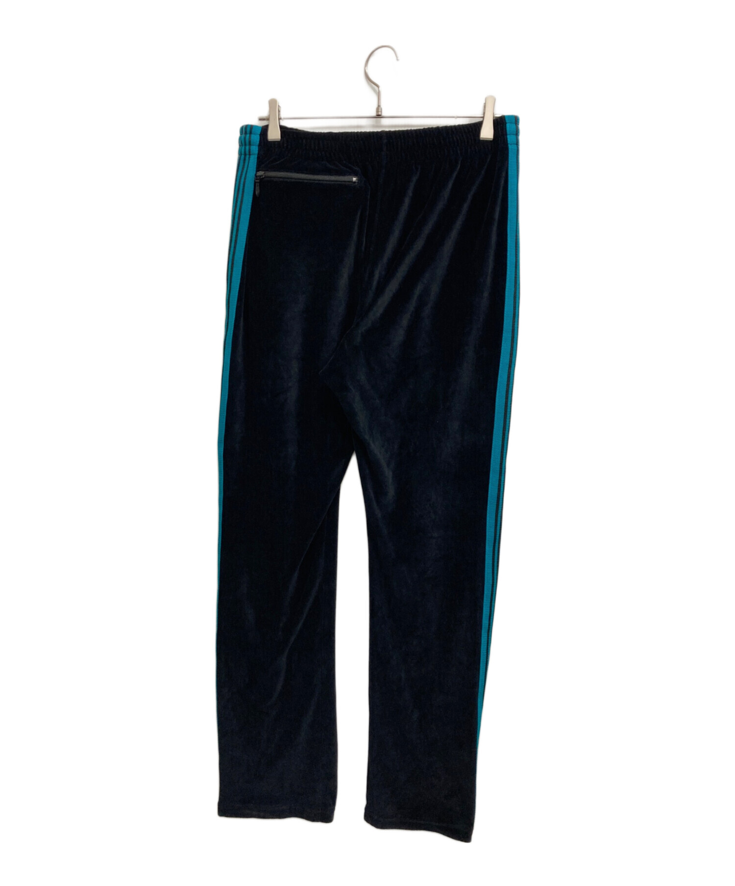 Needles トラックパンツ ベロア ブラック　ストレート　Sサイズ 中古・古着通販】Needles (ニードルズ) ベロアトラックパンツ ブラック