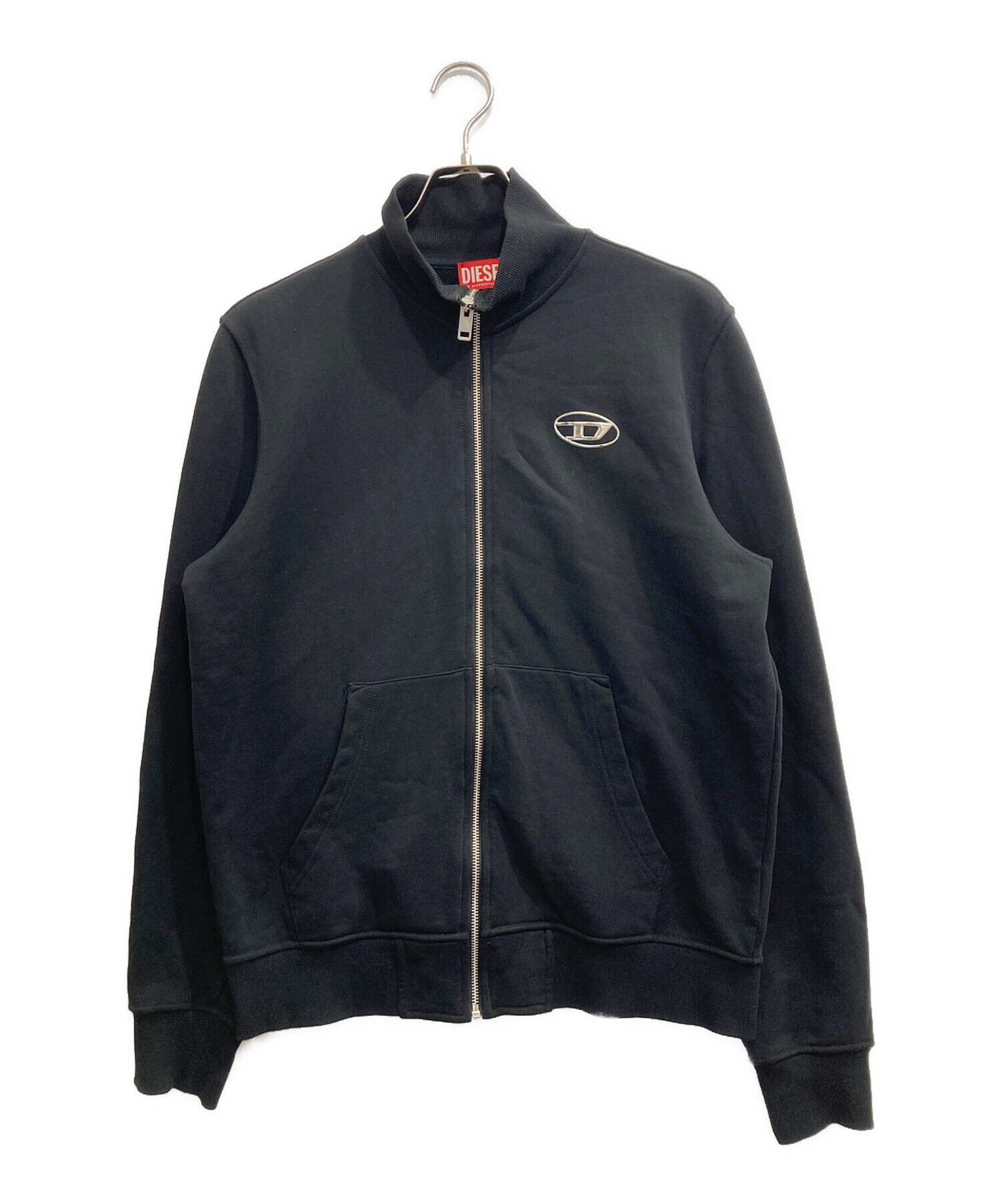 DIESEL ジップアップ ブルゾン ブラック 中古・古着通販】DIESEL (ディーゼル) ジップアップ パーカー ブラック