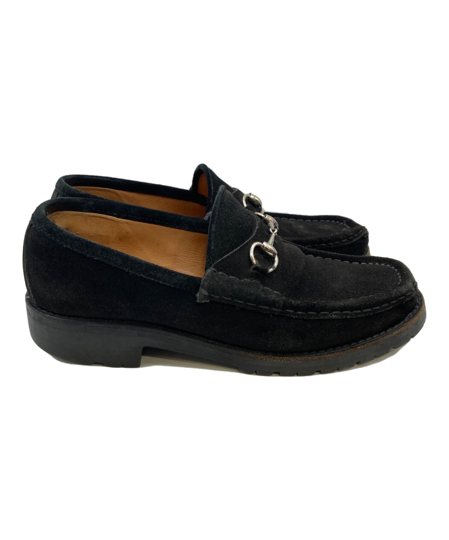 中古・古着通販】GUCCI (グッチ) スエードホースビットローファー