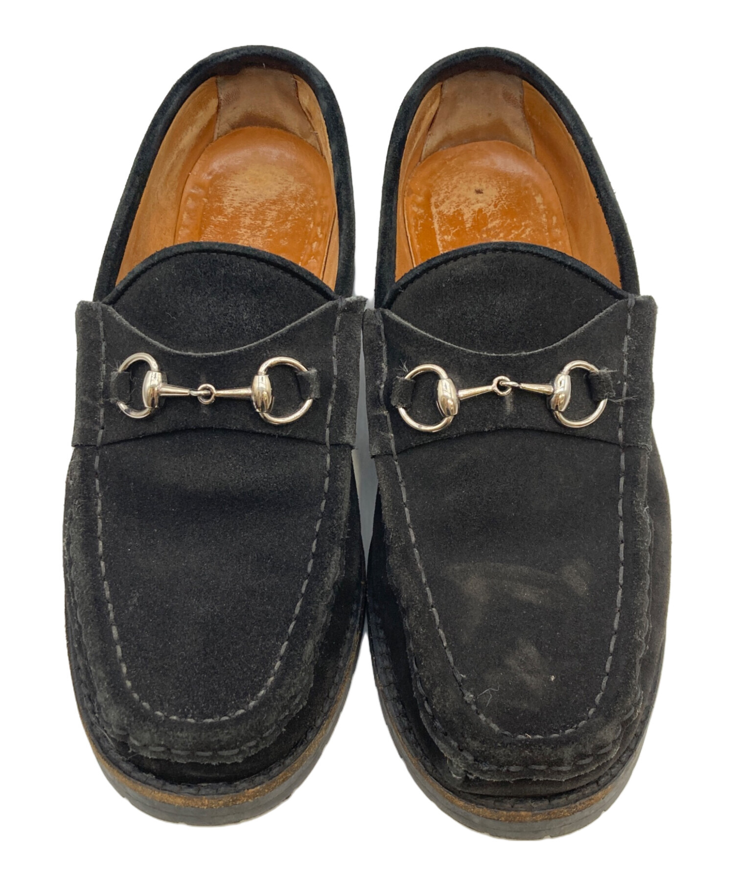 中古・古着通販】GUCCI (グッチ) スエードホースビットローファー