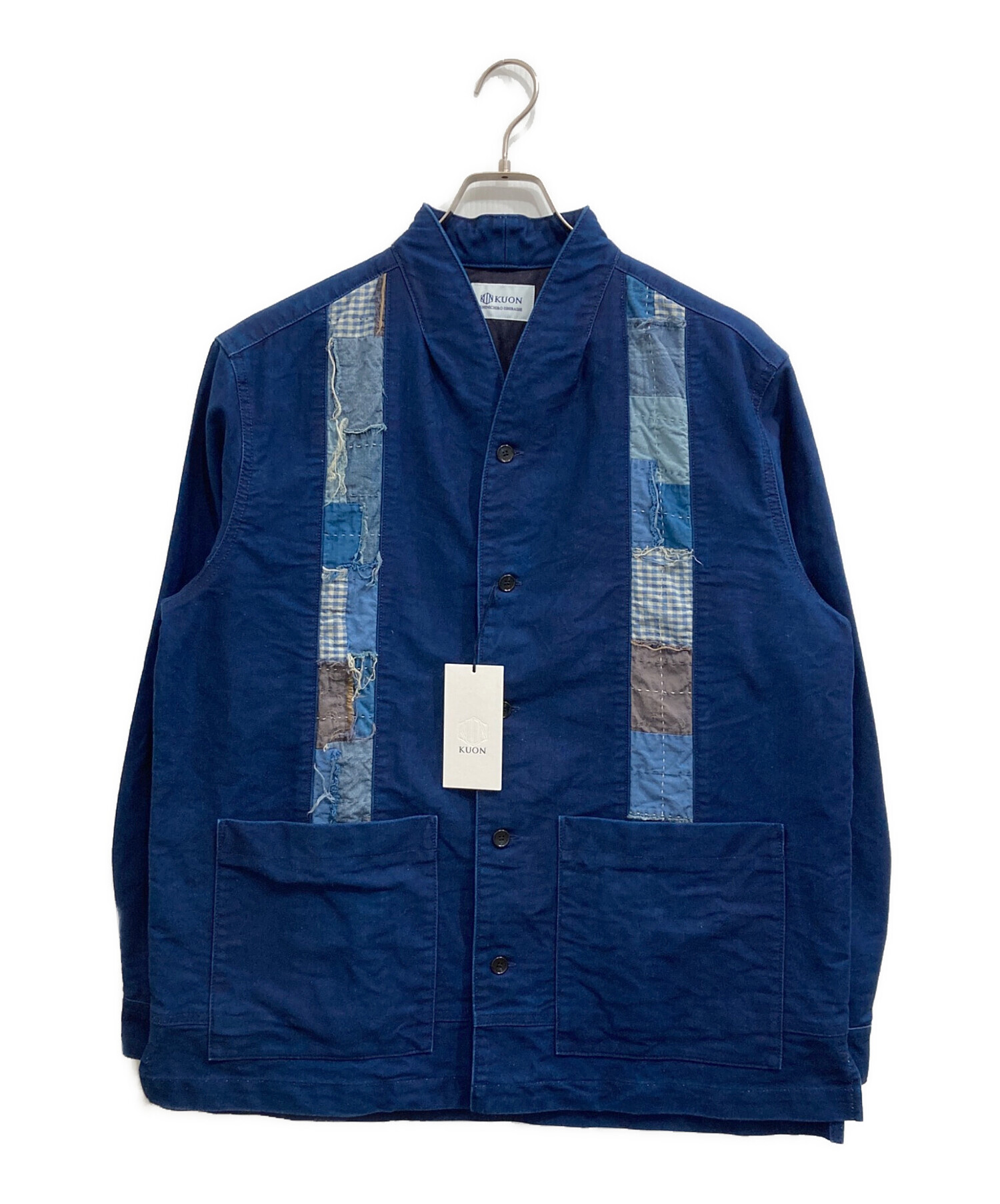 くろんぼ出品です 中古・古着通販】KUON (クオン) ボロ ストライプ キモノカラー シャツ