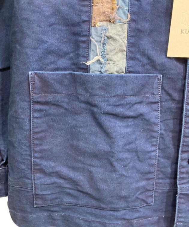 中古・古着通販】KUON (クオン) ボロ ストライプ キモノカラー シャツ