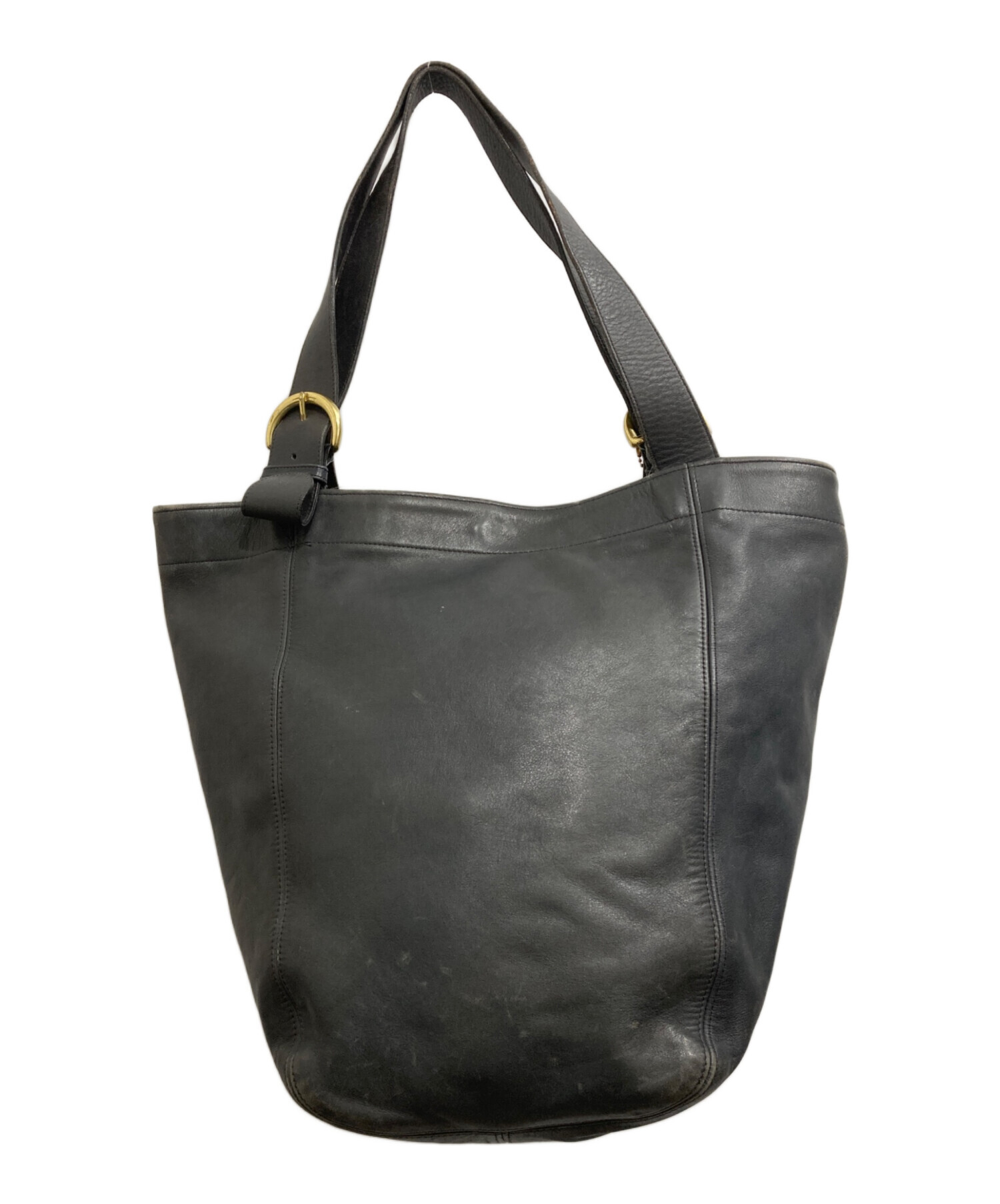 中古・古着通販】COACH (コーチ) レザートートバッグ ブラック