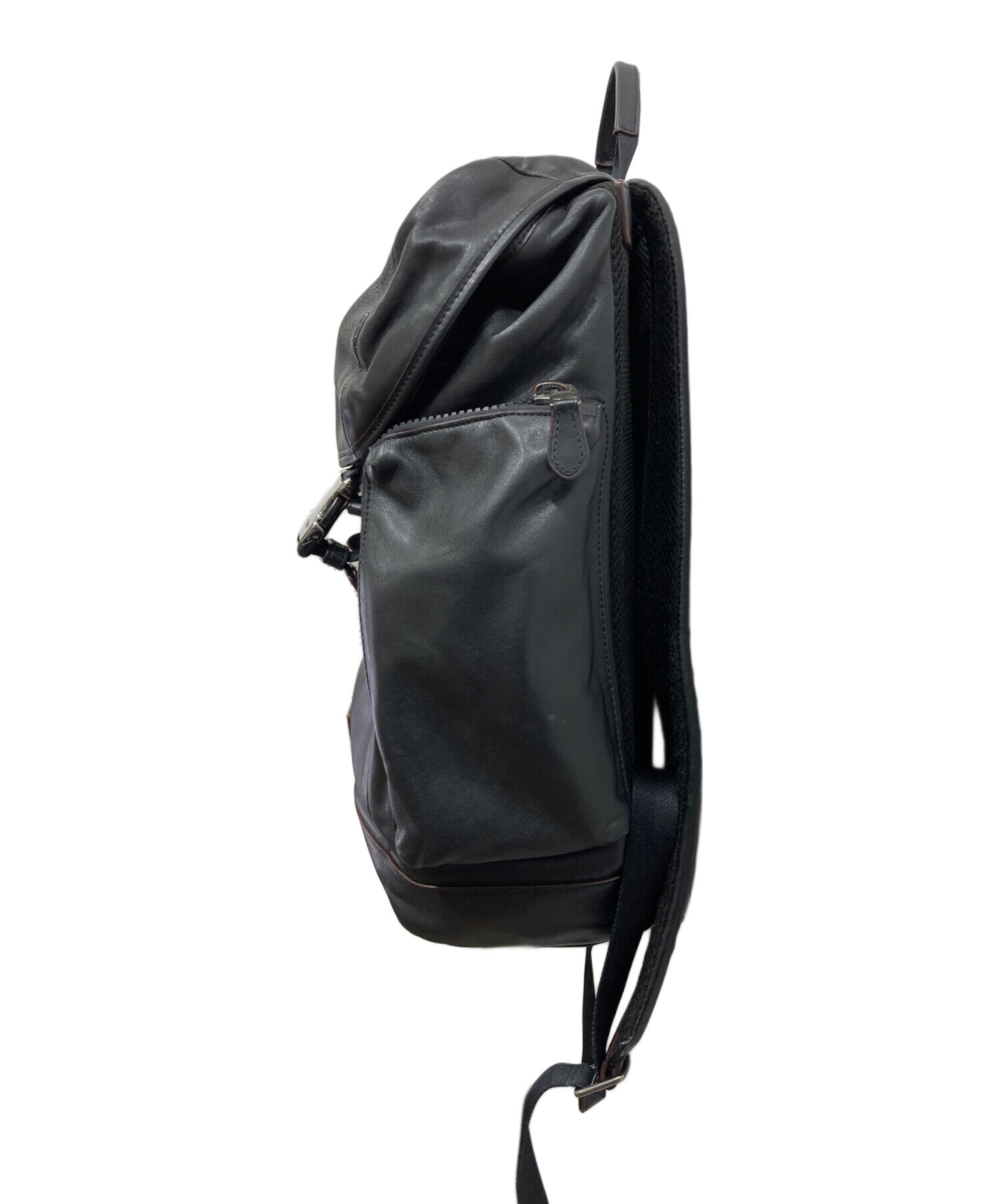 コーチ　レザーリュック 中古・古着通販】COACH (コーチ) レザーリュック ブラック｜ブランド