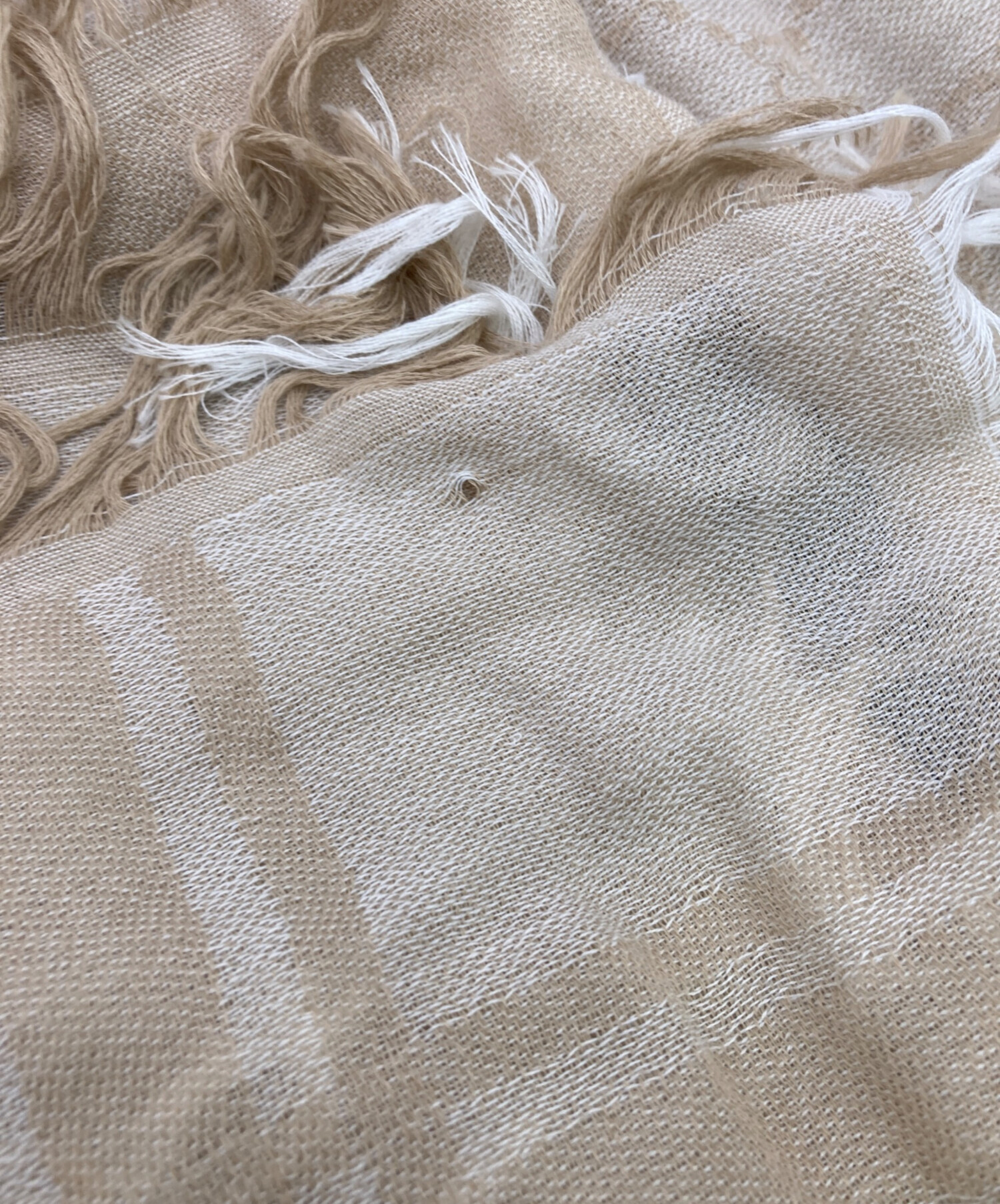 中古・古着通販】GUCCI (グッチ) コットンGG大判ストール ベージュ
